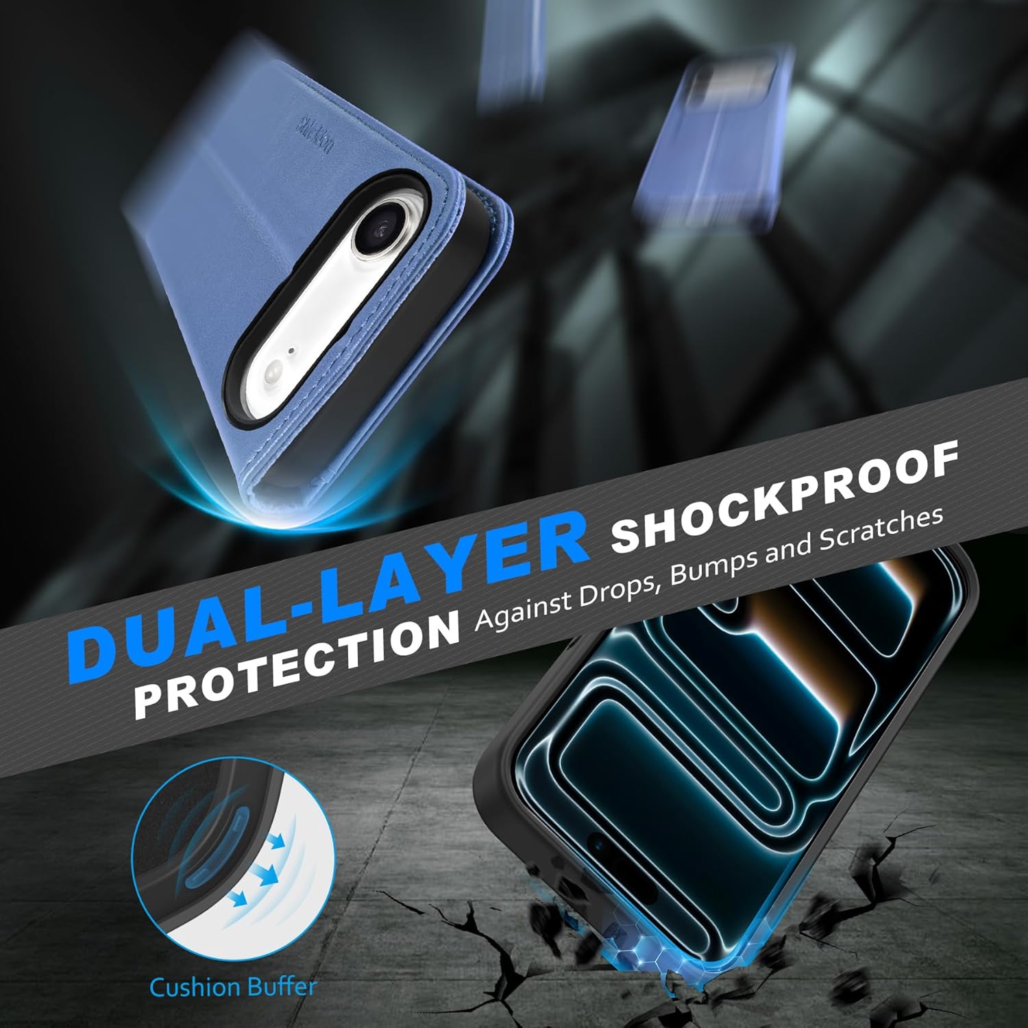 Thumbnail 6 de SHIELDON Hülle für iPhone Air 6,5" 2025 – 2in1 Echtleder Hülle mit RFID-Blocker, Ständer und Magnetverschluss (Glyzinie Violett)