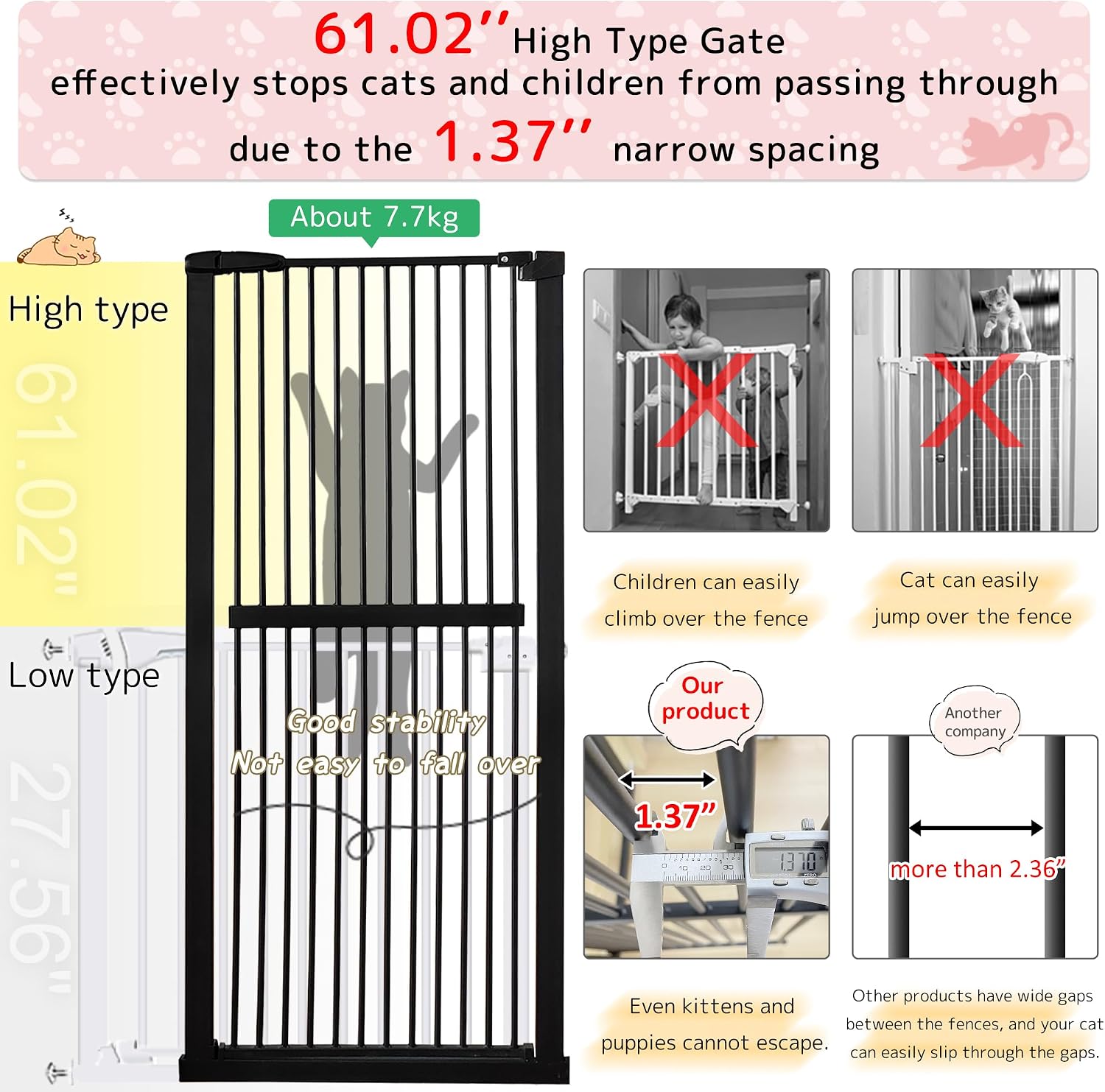 Detalle de Lumizone Pet Gate 61.02-Inch