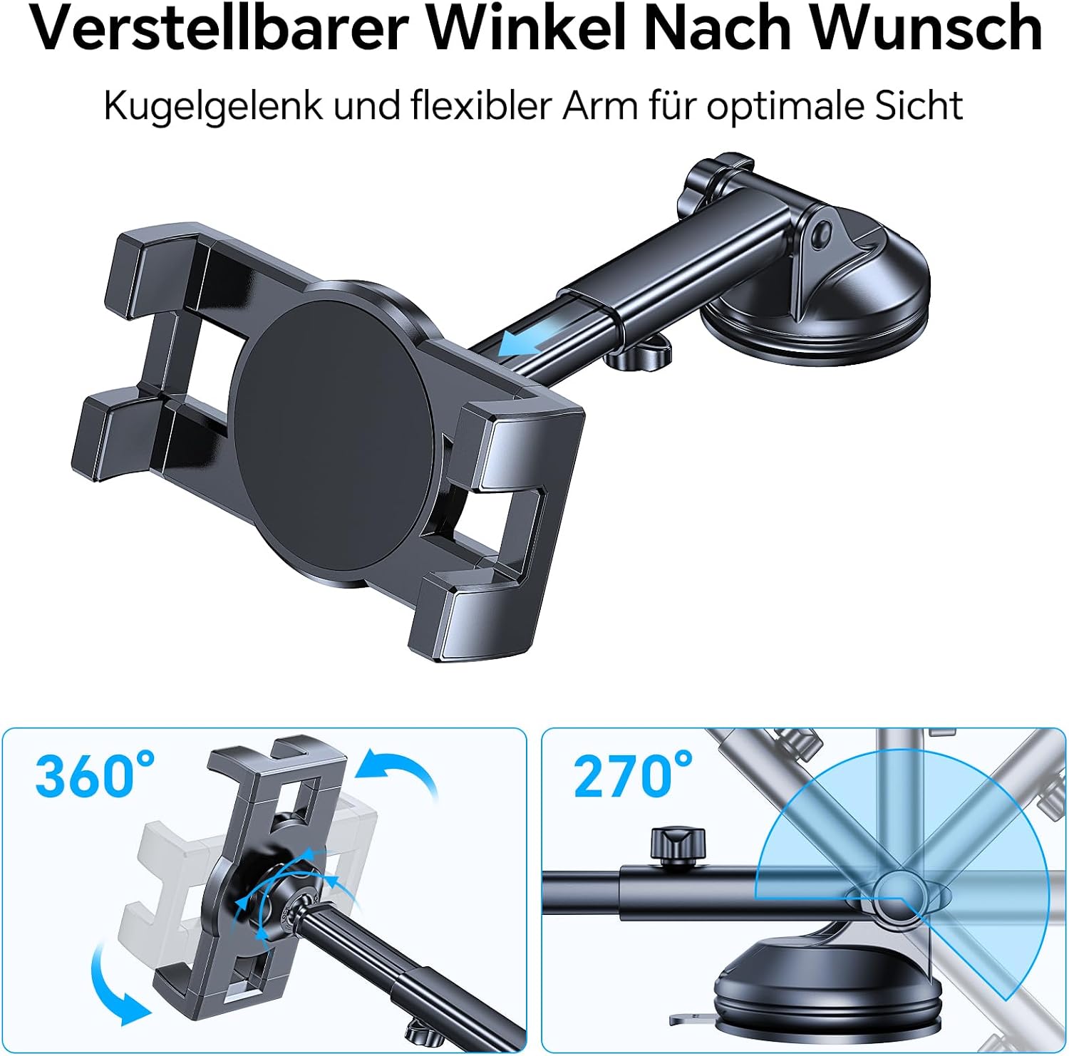Thumbnail 4 de Coolpow Tablet Halterung Auto – 360°-Drehung, verbesserter Saugnapf, für 4,7–12,9 Zoll Tablets