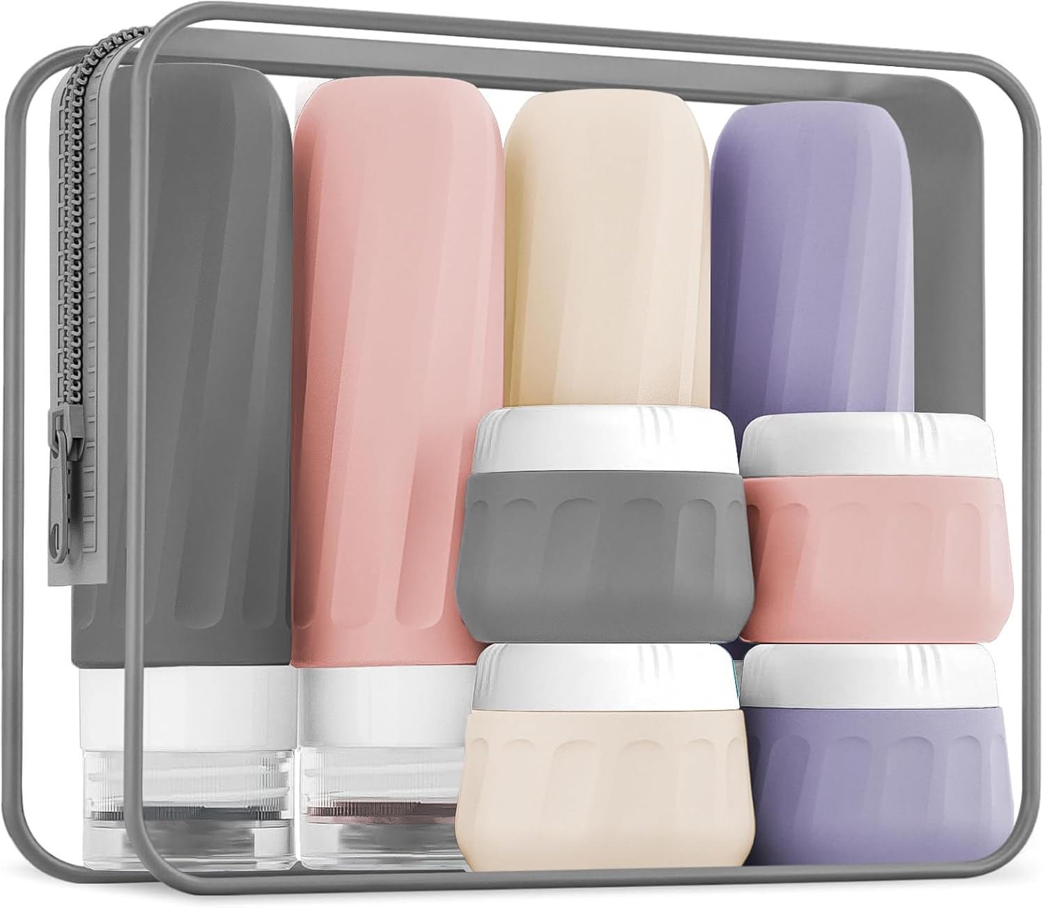 Detalle de Gemice Travel Bottles for Toiletries – 8 Pack, 90ml & 30ml Silicone Refillable Containers
