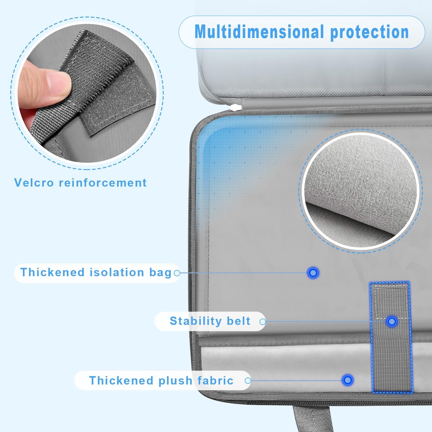 Detalle de ZINZ Laptoptasche mit mehreren Fächern für 11,6–16 Zoll Laptops – Aktentasche mit TSA-Design