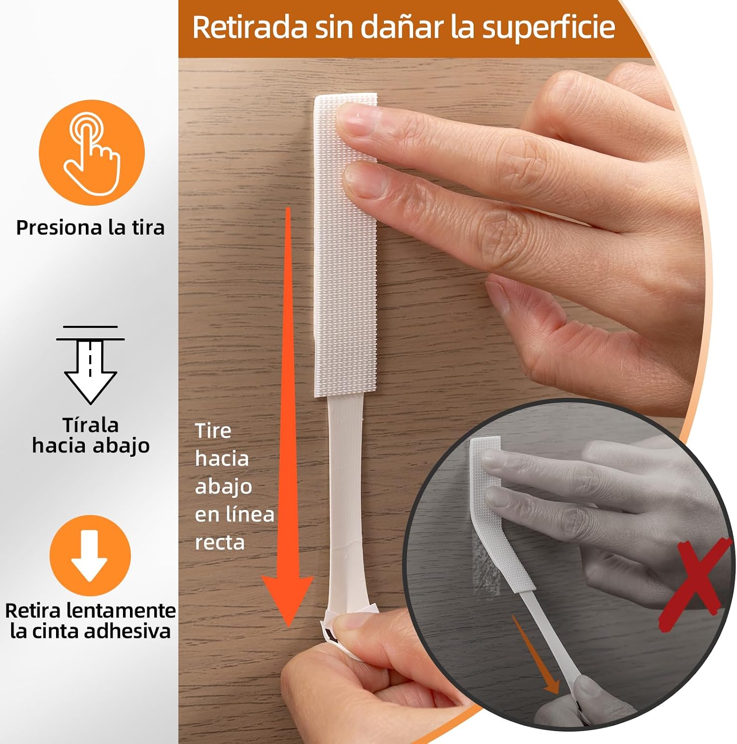 Detalle 2 de Trilancer Tiras Adhesivas 20 pares fijación sin daños