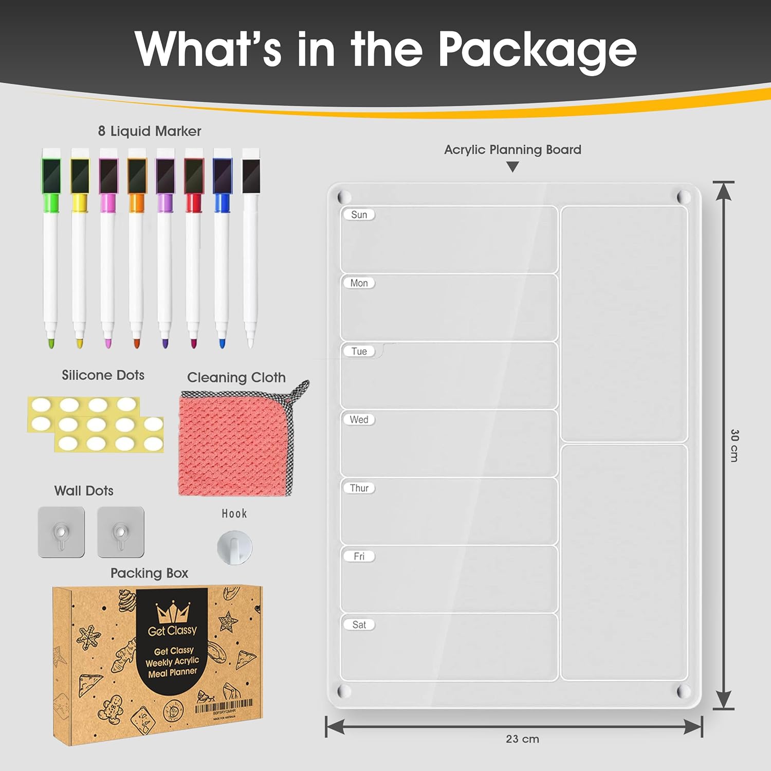 Thumbnail 1 de Get Classy Magnetic Acrylic Meal Planner