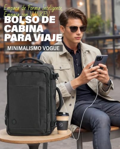 Thumbnail 1 de VANKEV Mochila de cabina 45x36x20 cm (30 L) para viajes en EasyJet