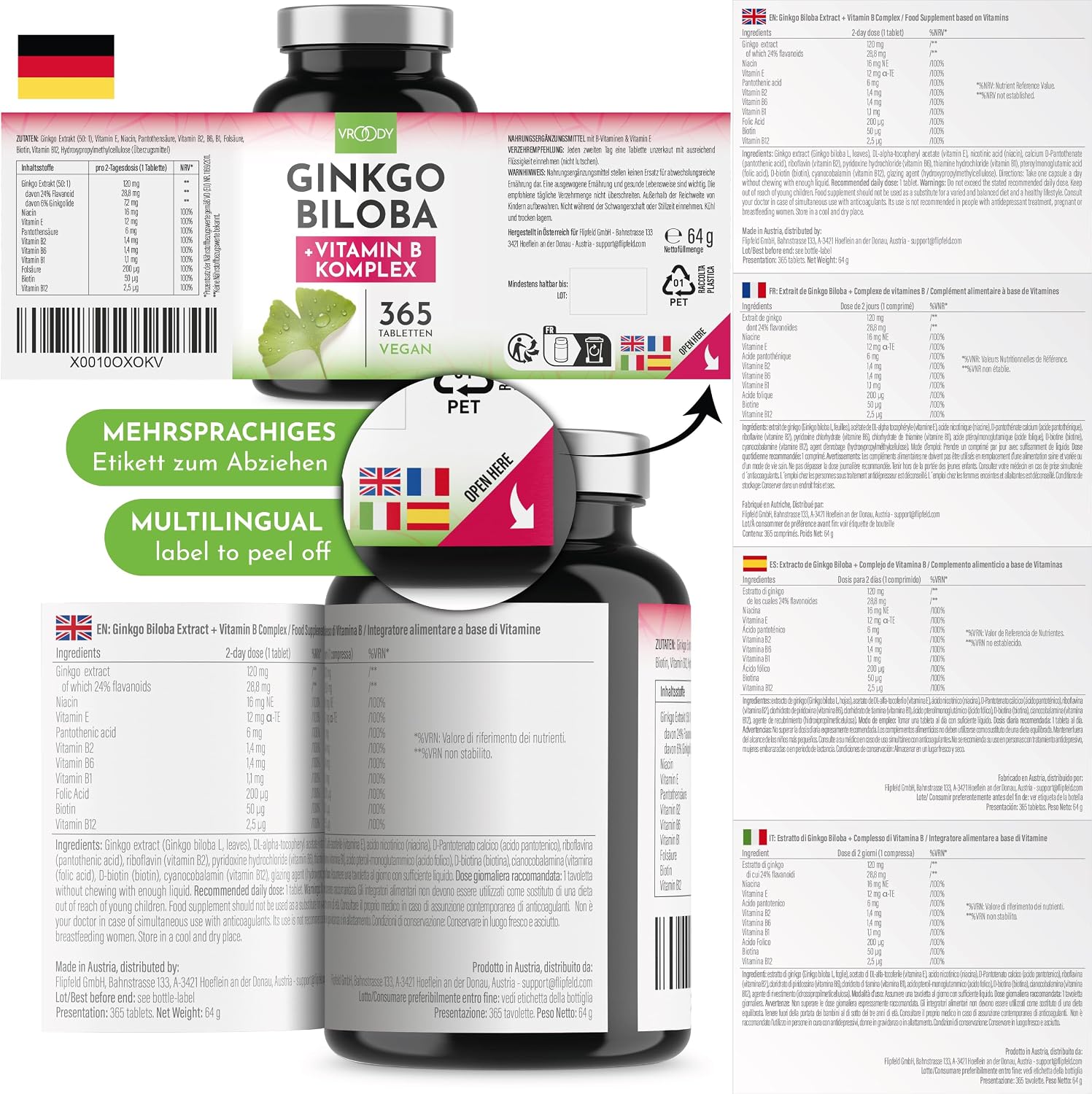 Thumbnail 5 de Ginkgo Biloba 6000mg 365 Tabletten