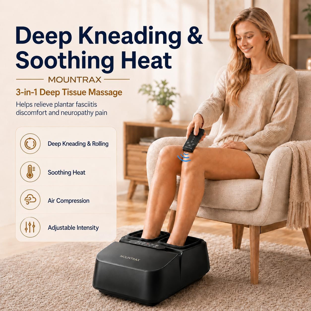 Detalle 2 de MOUNTRAX Foot Massager Machine for Plantar Fasciitis 🦶