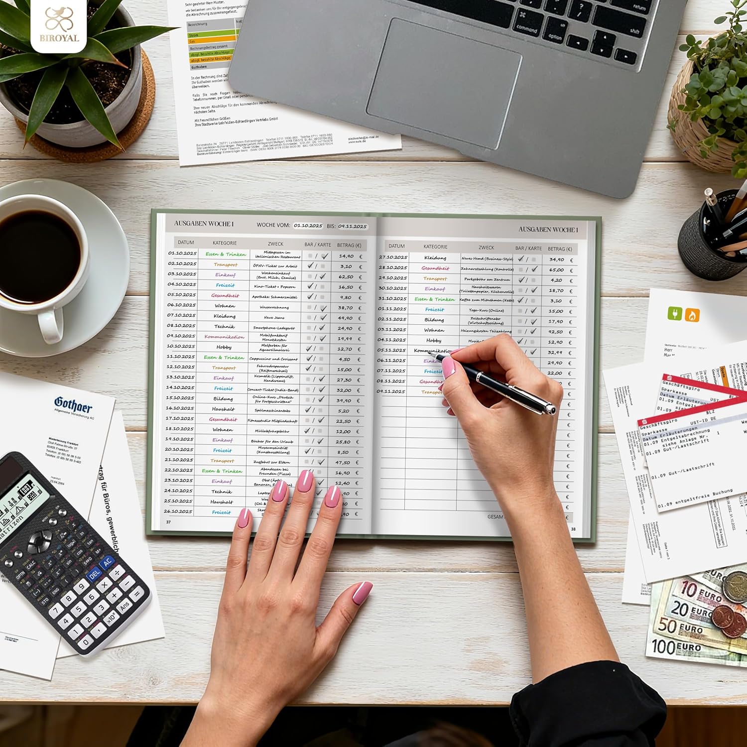 Thumbnail 5 de BIROYAL 12 Monate Budget Planner 60 Wochen 📘