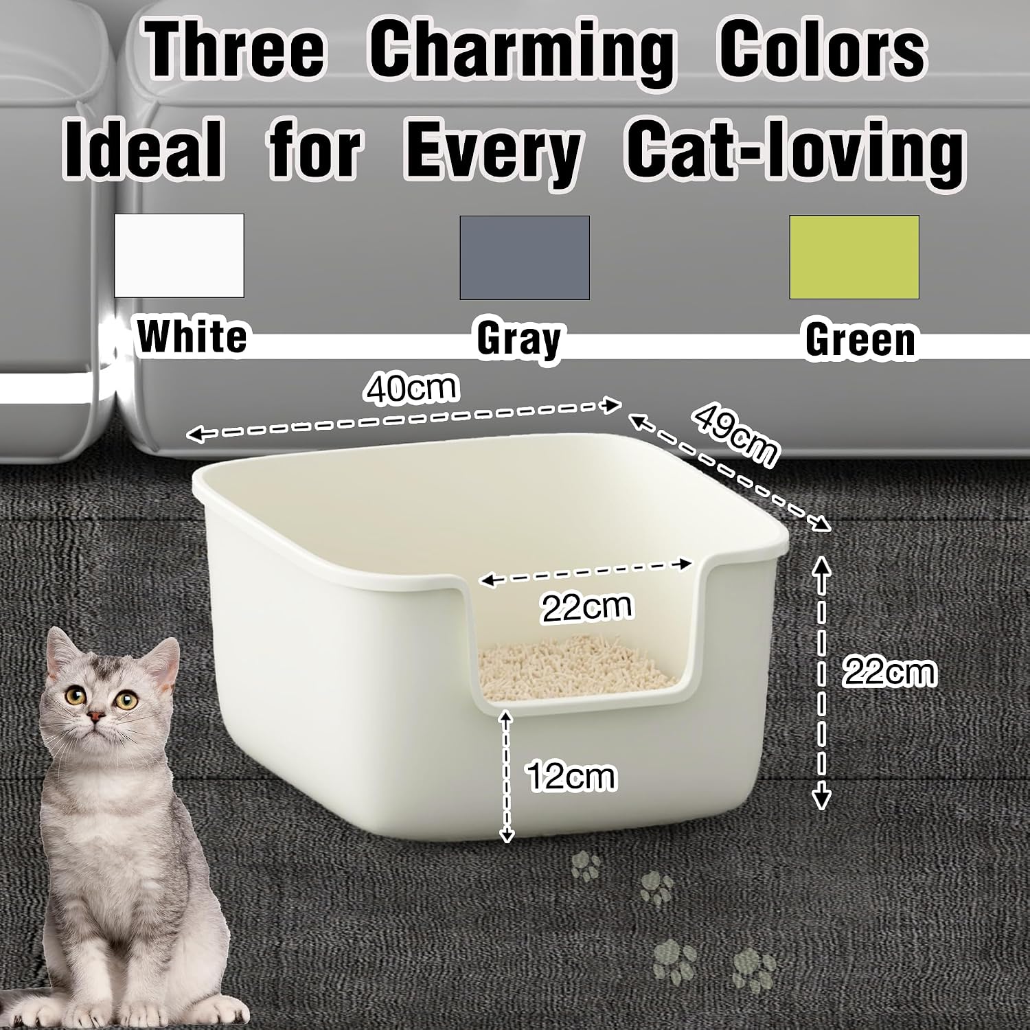 Detalle de Cat litter tray 49 x 42 x 22 cm