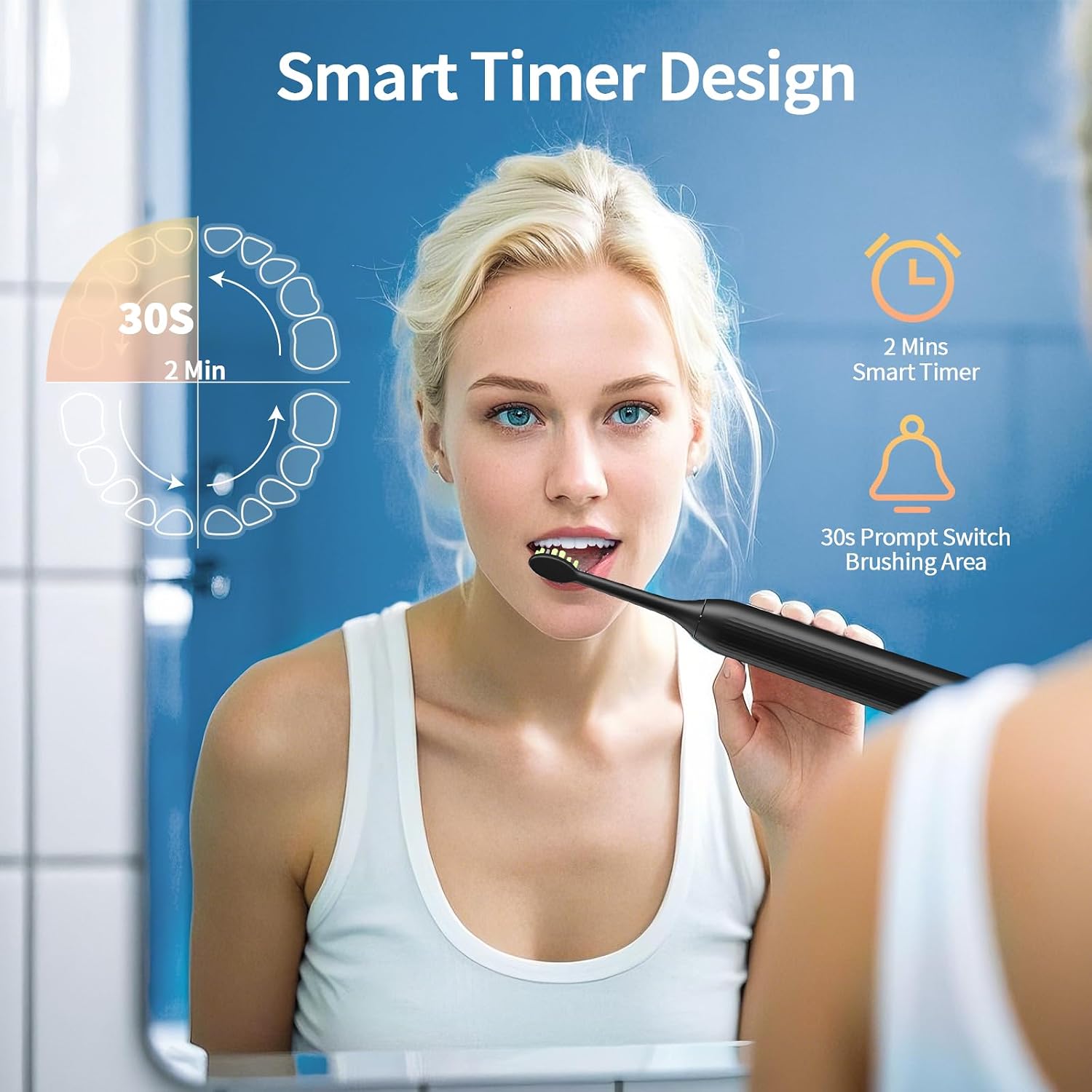 Thumbnail 5 de OasiSmile Electric Toothbrush for Adults — 42,000 VPM Sonic Cleaning, 4 Modes, 6 Heads, 120-Day Battery
