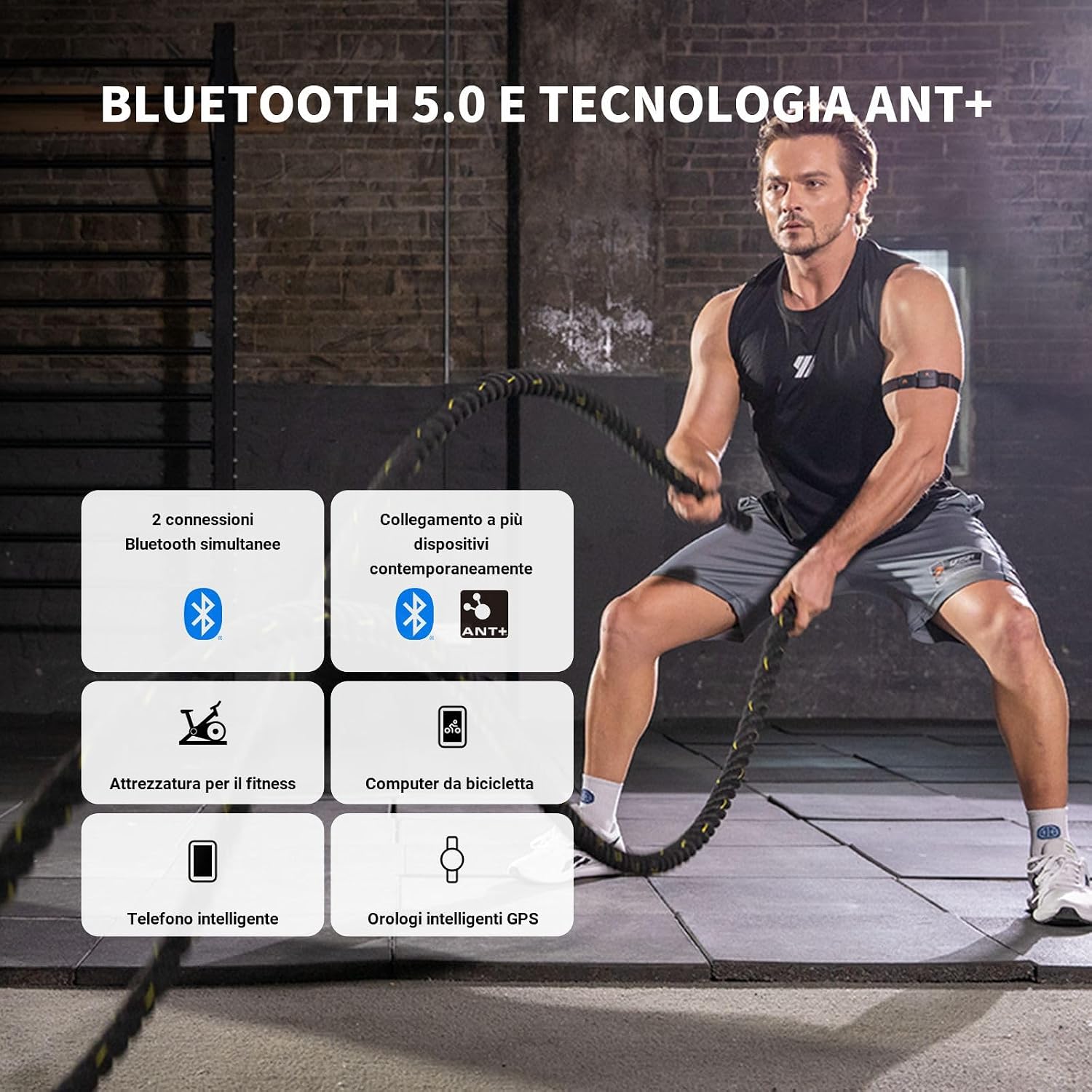 Detalle de COOSPO HW9 Fascia Cardio da Braccio ±1BPM