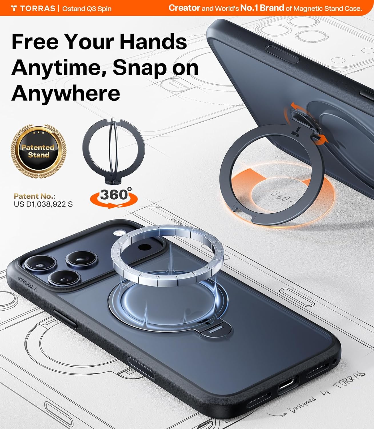 Detalle 2 de TORRAS 360 Magnetic Stand iPhone 17 Pro Max case