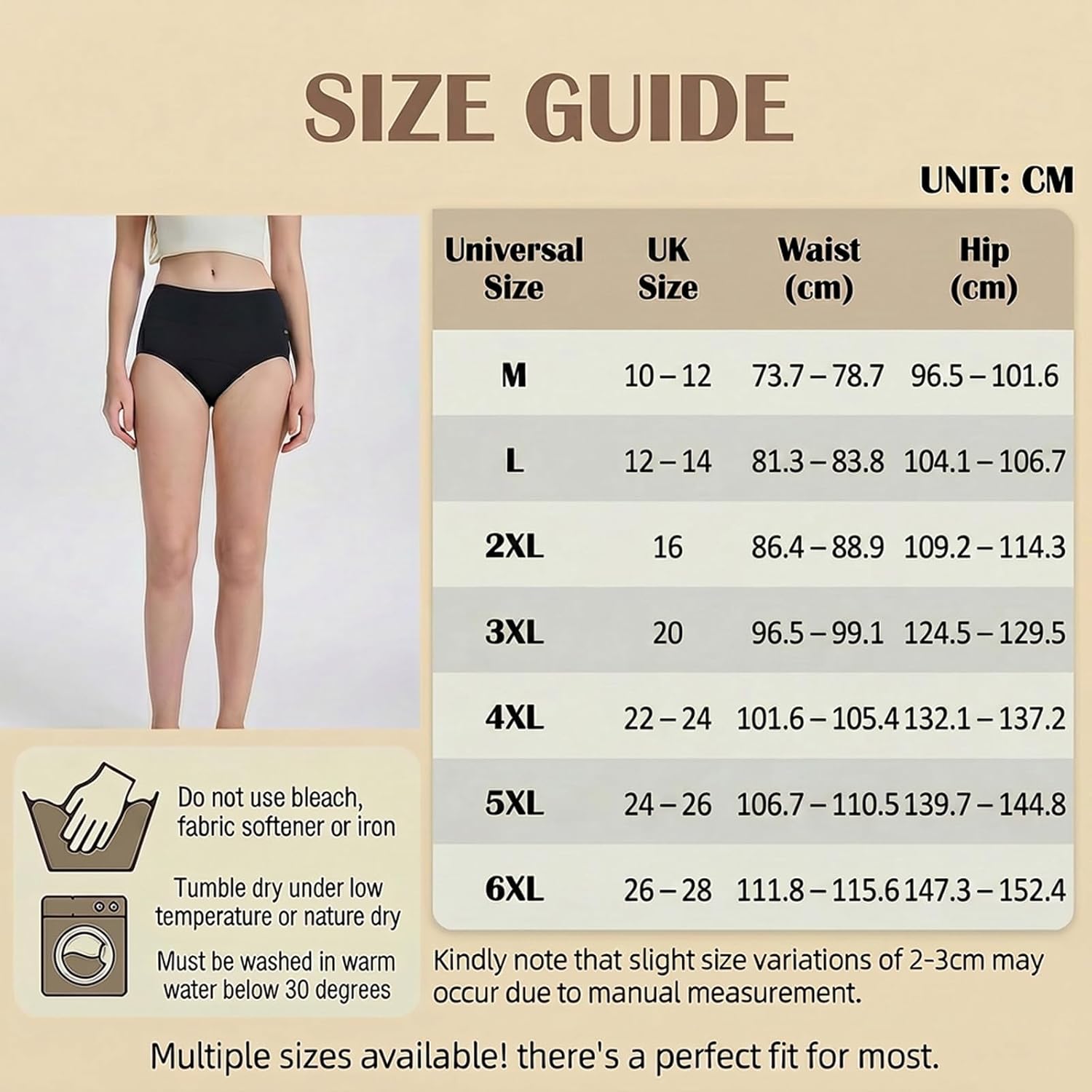 Detalle 2 de Washable Incontinence Pants for Women – High Absorbency, Leakproof Underwear (3 Pack, XXL)