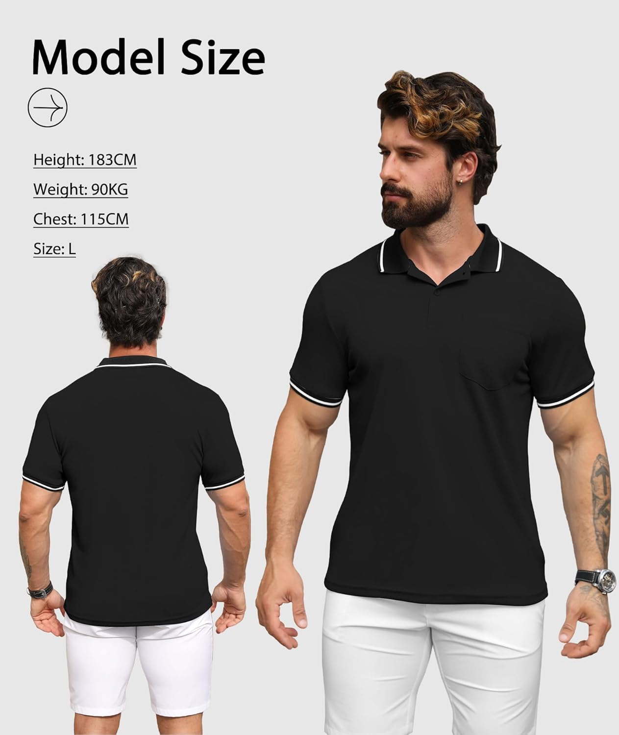 Thumbnail 2 de SwissWell 3 Pack Men’s Polo Shirts: Short Sleeve Breathable Outdoor Tees
