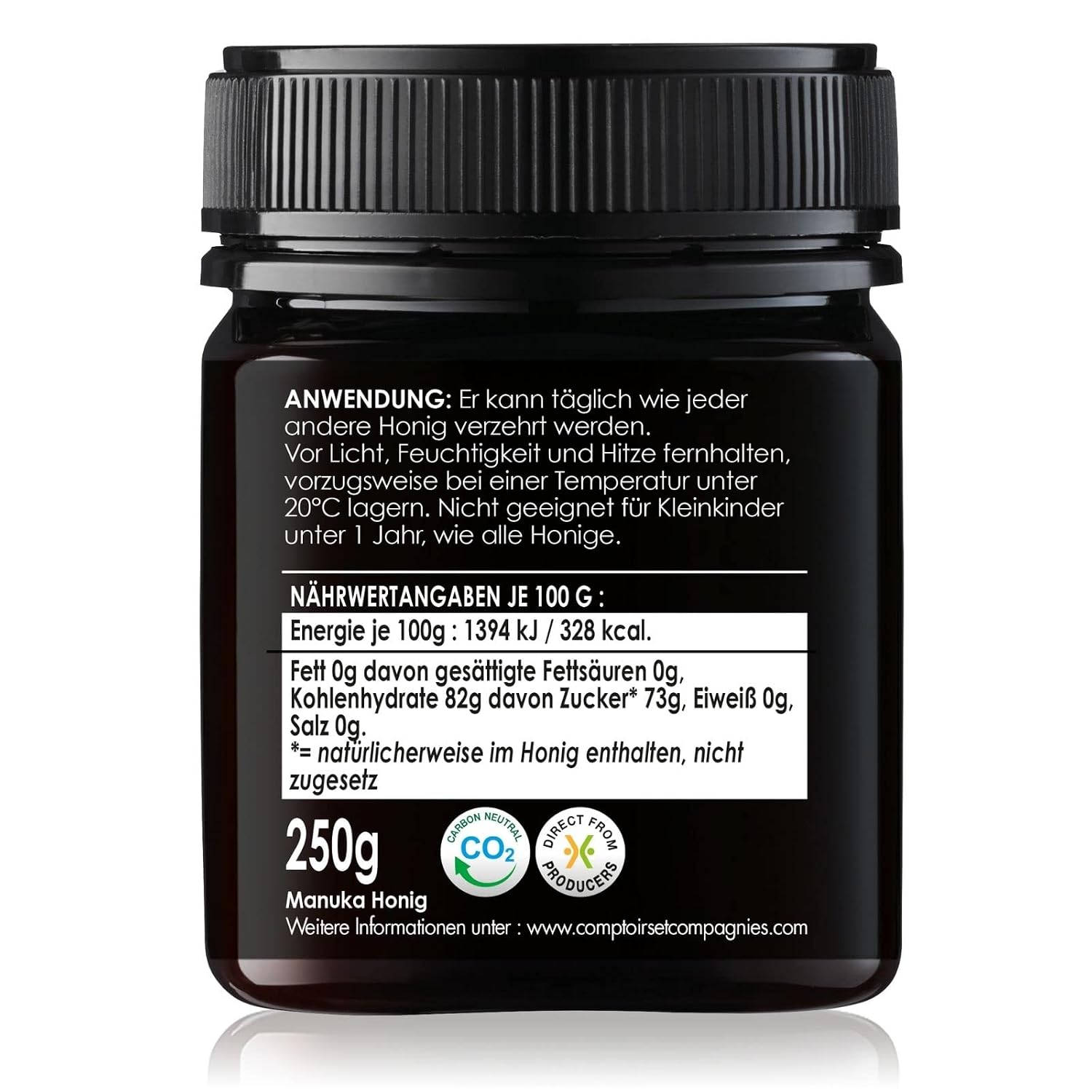 Detalle de Comptoirs et Compagnies Manuka Honig MGO 300 IAA10+ – 250 g aus Neuseeland