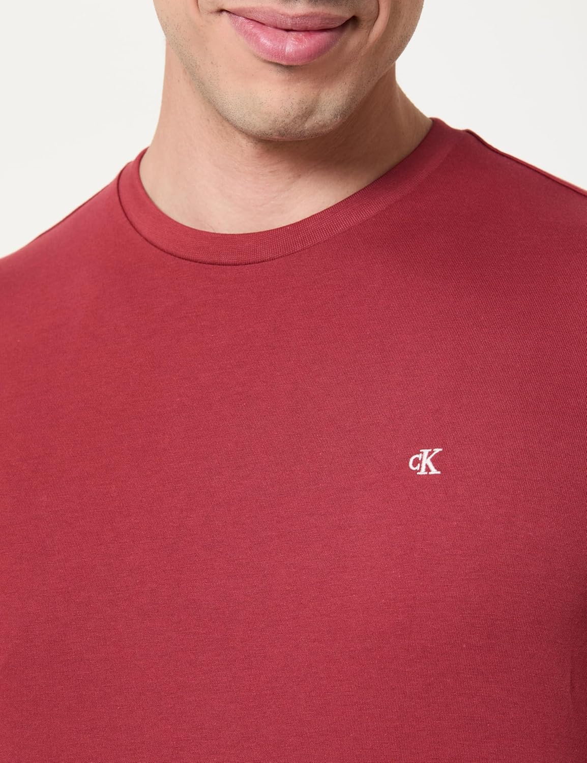 Thumbnail 1 de Calvin Klein Camiseta de manga corta hombre Classic Monogram tee de cuello redondo, rojo Red Pear (M)