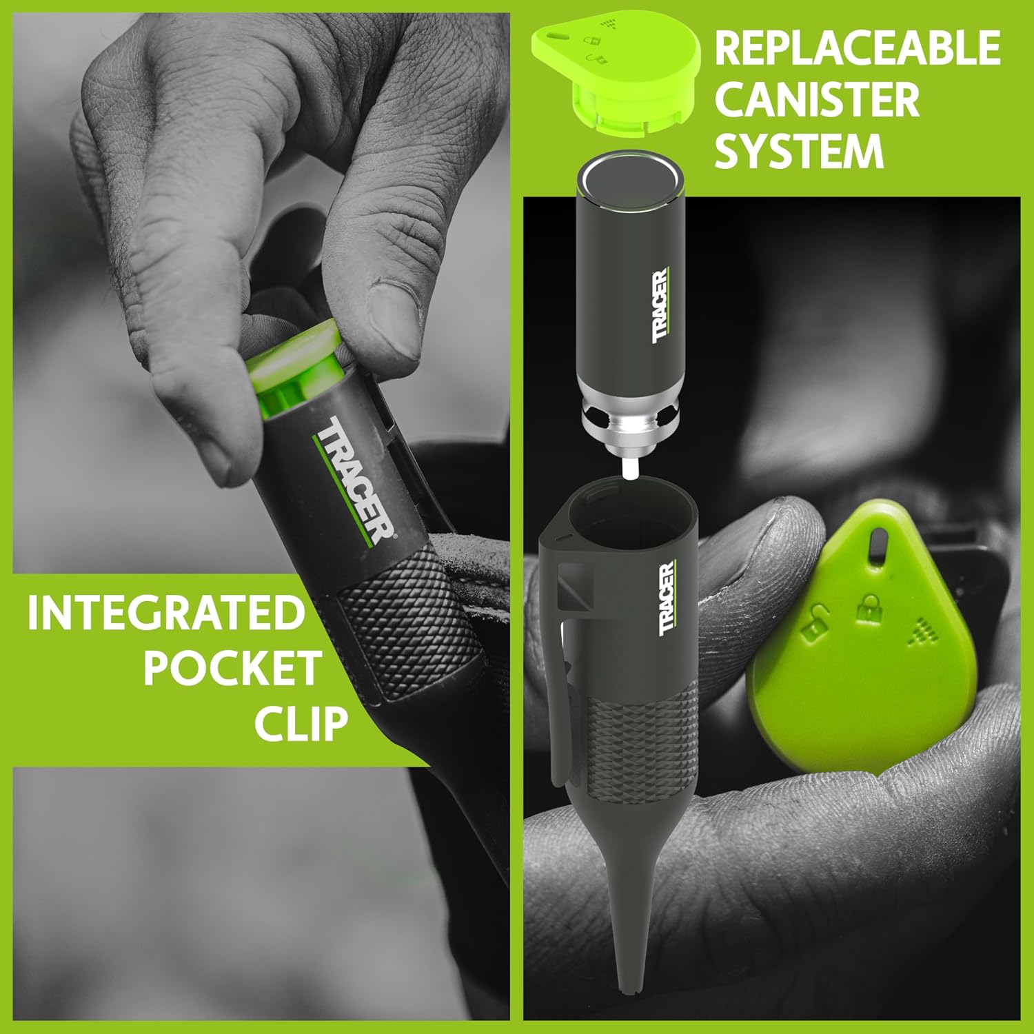 Detalle 2 de Tracer Trueshot Deep Hole Chalk Marker (100mm reach) – High-visibility green for deep holes & tight spaces