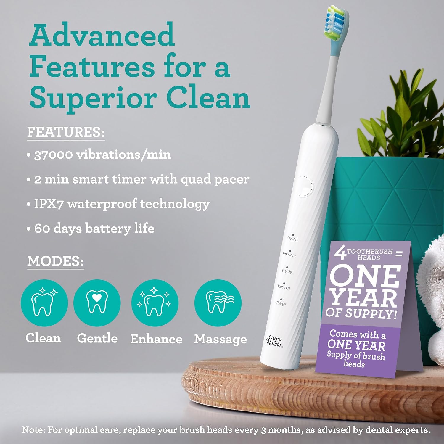 Detalle 2 de GuruNanda Electric Toothbrush and Water Flosser Kit Lion & Lamb 2.0