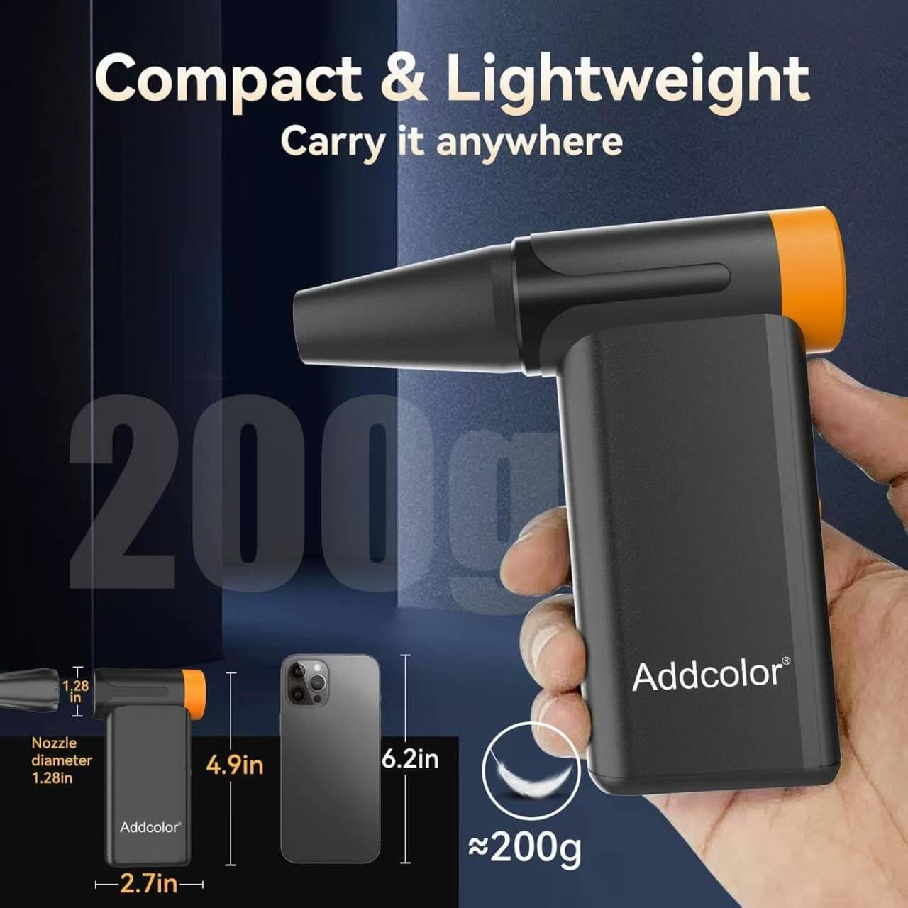Detalle 2 de ADDCOLOR AD51 Air Blower 2000mAh, 8‑gear handheld