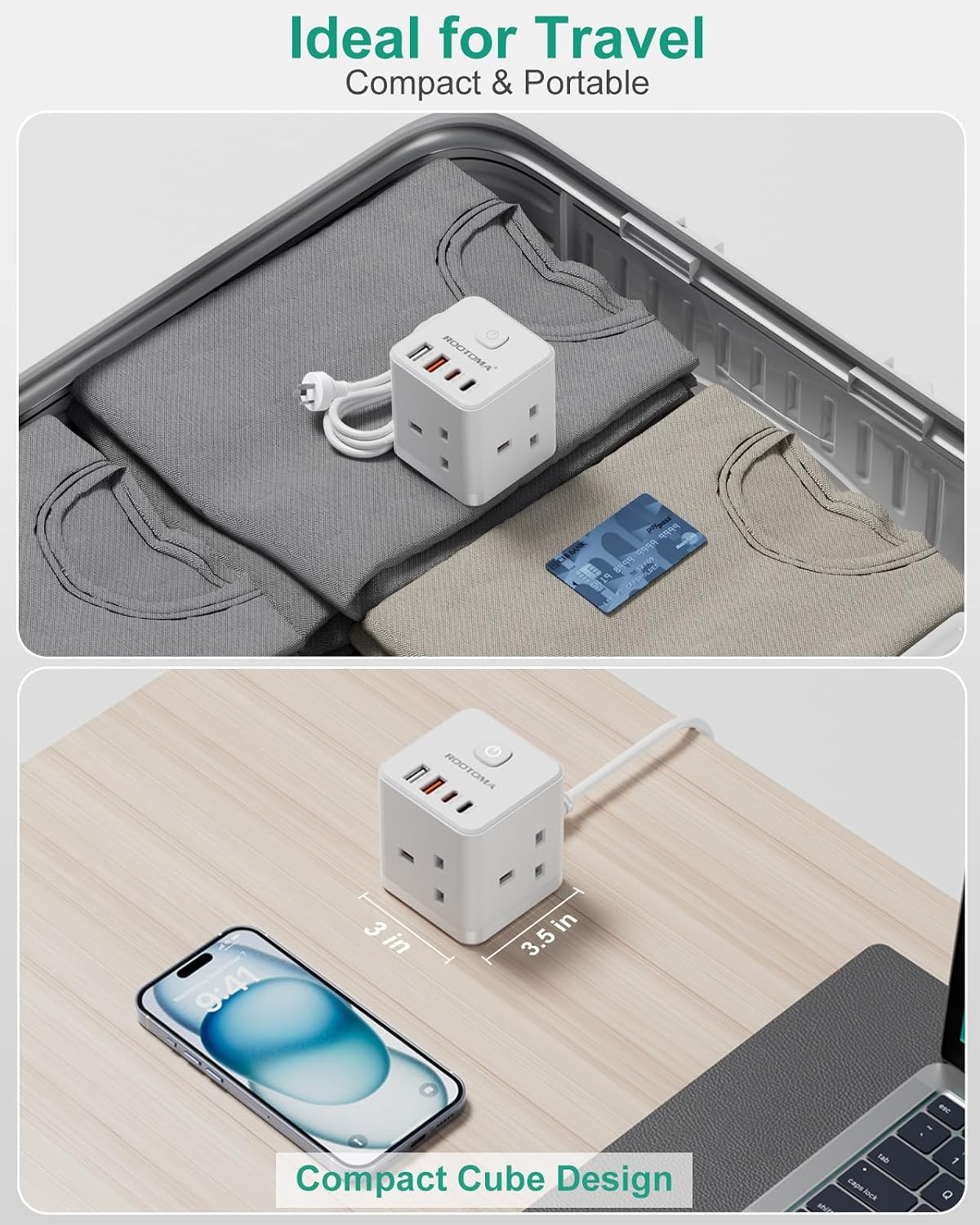 Detalle 2 de UK to Australia Plug Adapter with PD 20W fast charging ๐