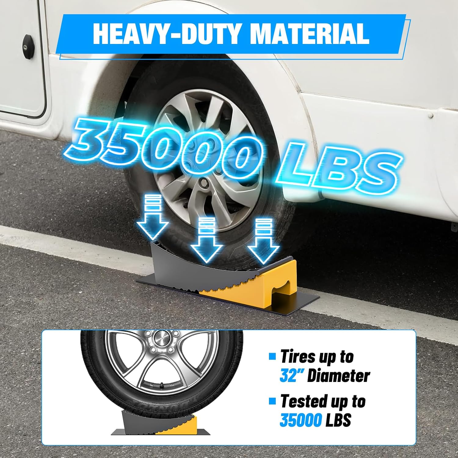 Detalle de Nilight RV Leveler (2-Pack) Camper Leveling Blocks & Ramp Support for Dual Axles, Up to 35,000 lbs