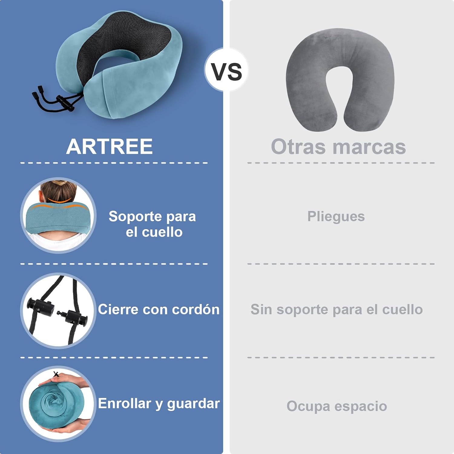Thumbnail 3 de ARTREE Almohada de Viaje Cervical Ajustable