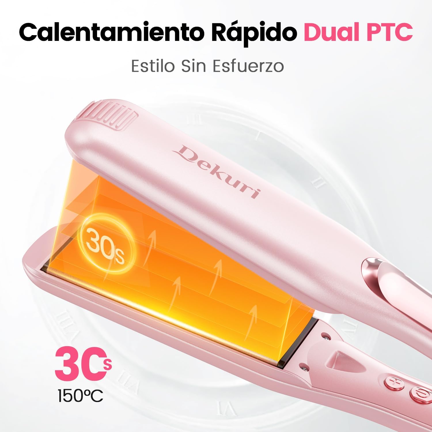Thumbnail 4 de Dekuri Plancha de Pelo Cerámica 42 mm Rosa Profesional