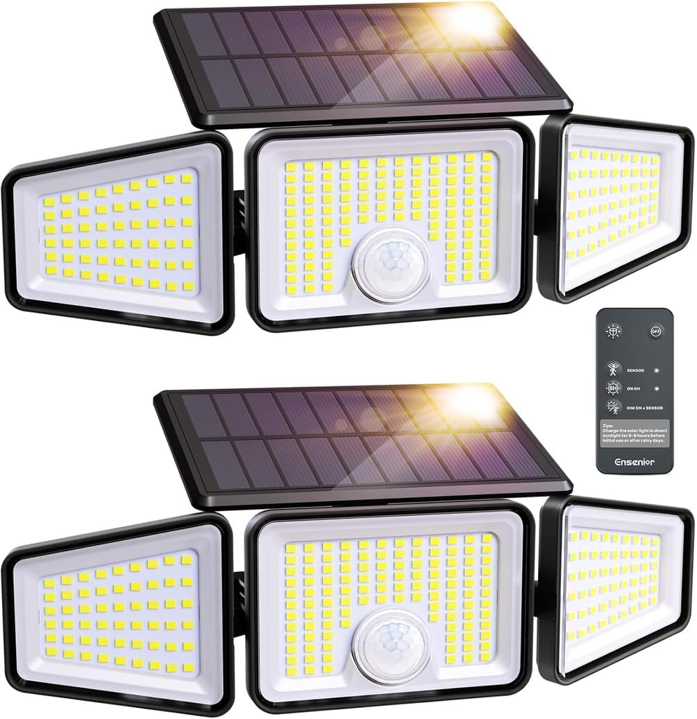 Detalle de Ensenior Solar Motion Sensor Flood Light 2-Pack