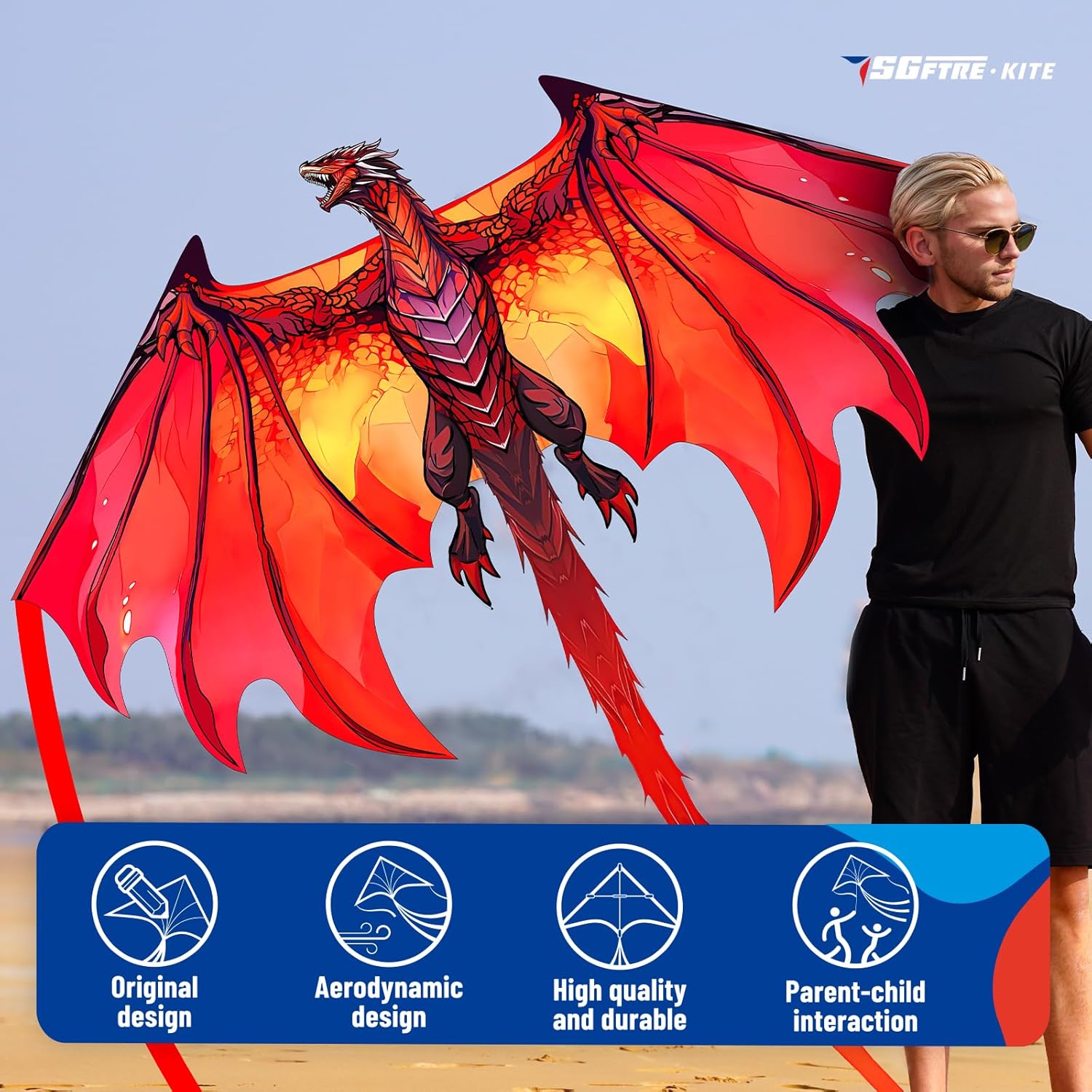 Thumbnail 2 de SGftre Complete Kite Package with Handle, Line & Accessories (Easy-to-Fly for Kids & Adults)