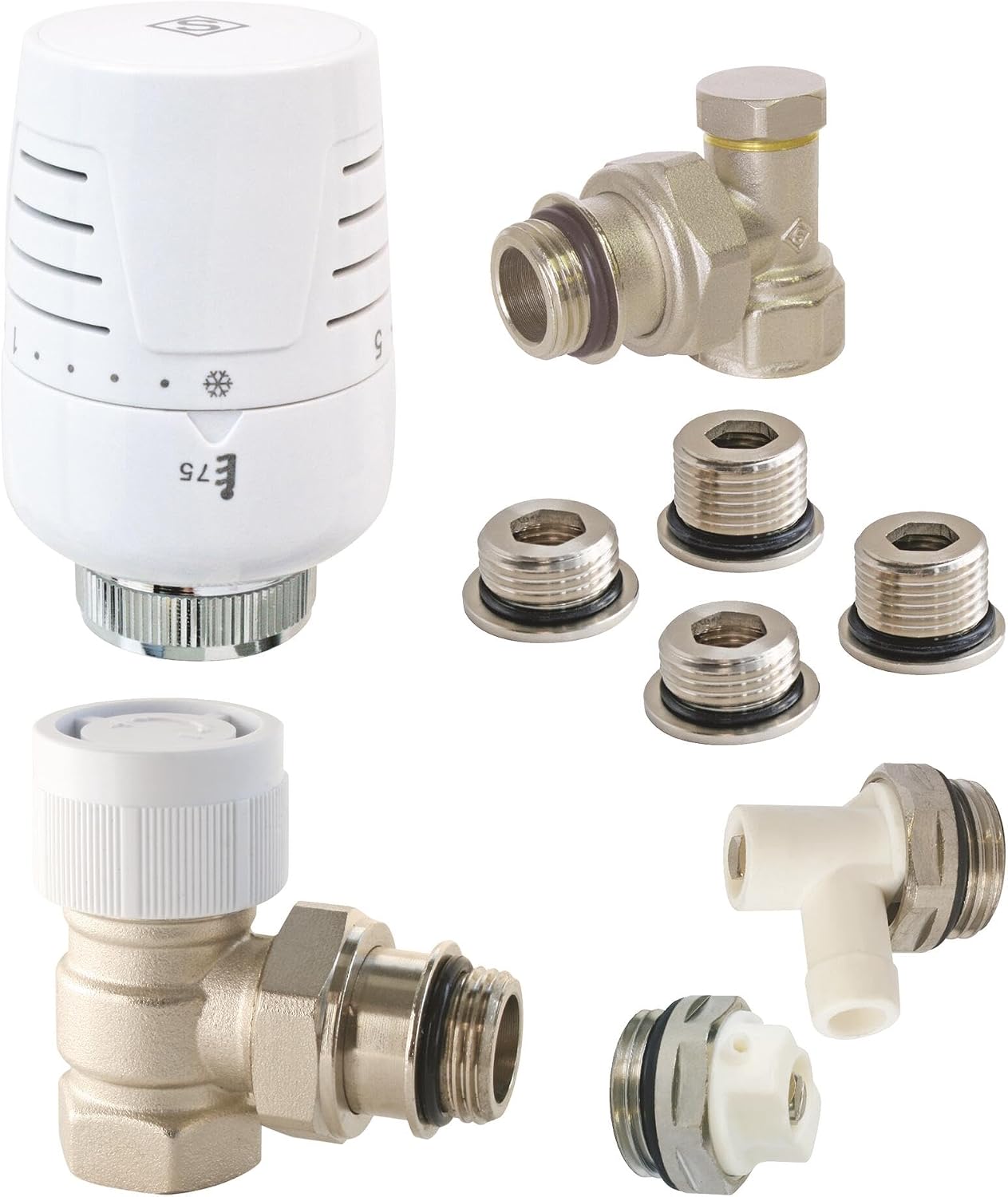 Thumbnail 4 de SOMATHERM FOR YOU Kit Complet 15/21 – tête thermostatique à dilatation, corps équerre, coude de réglage, purgeur d'air et robinet