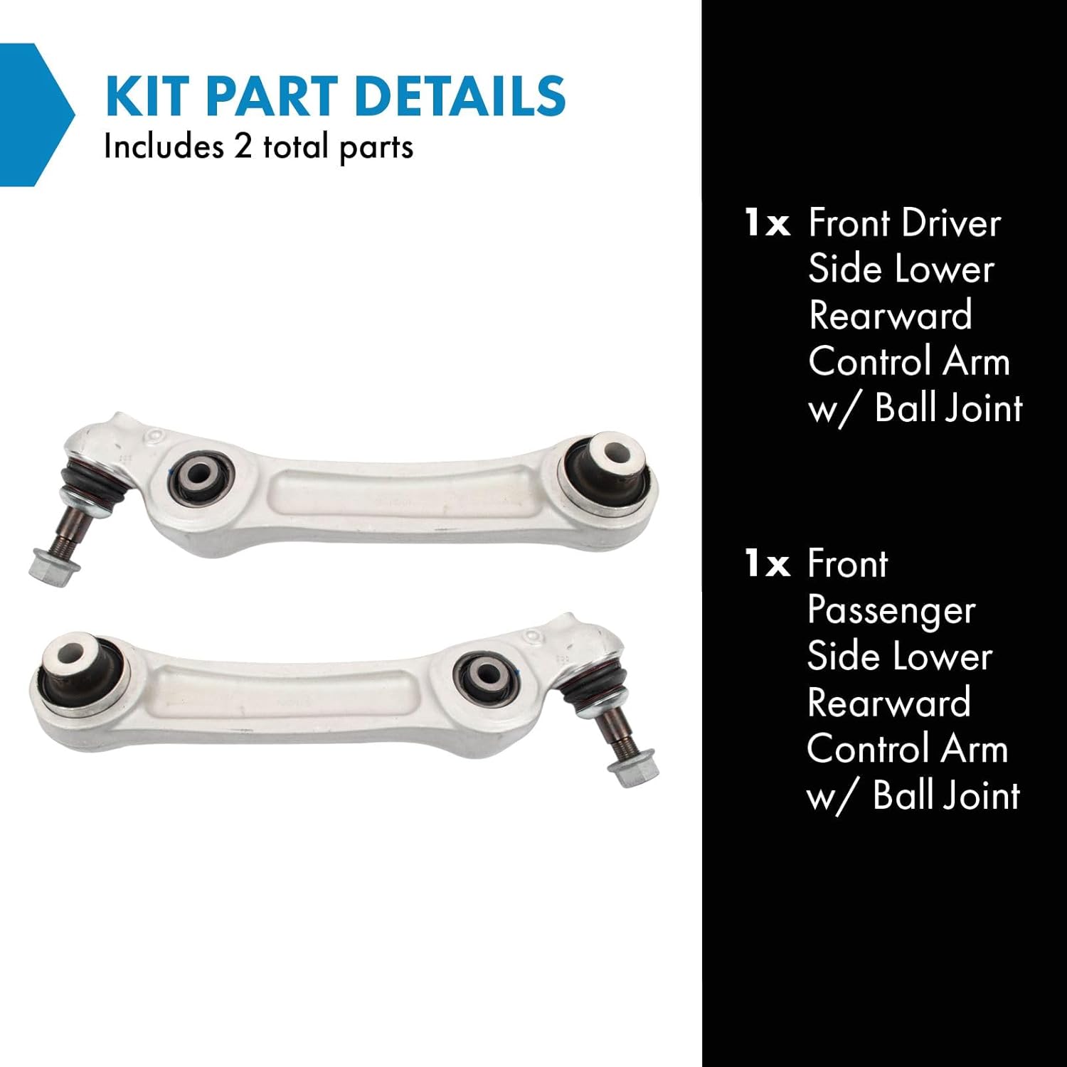 Thumbnail 1 de TRQ Front Left and Right Lower Control Arm with Ball Joint Set — 2 Piece for 2009–2017 BMW 535i GT, 550i GT, 740i/Li, 750i/Li, 760Li, Alpina B7/B7L, ActiveHybrid 7