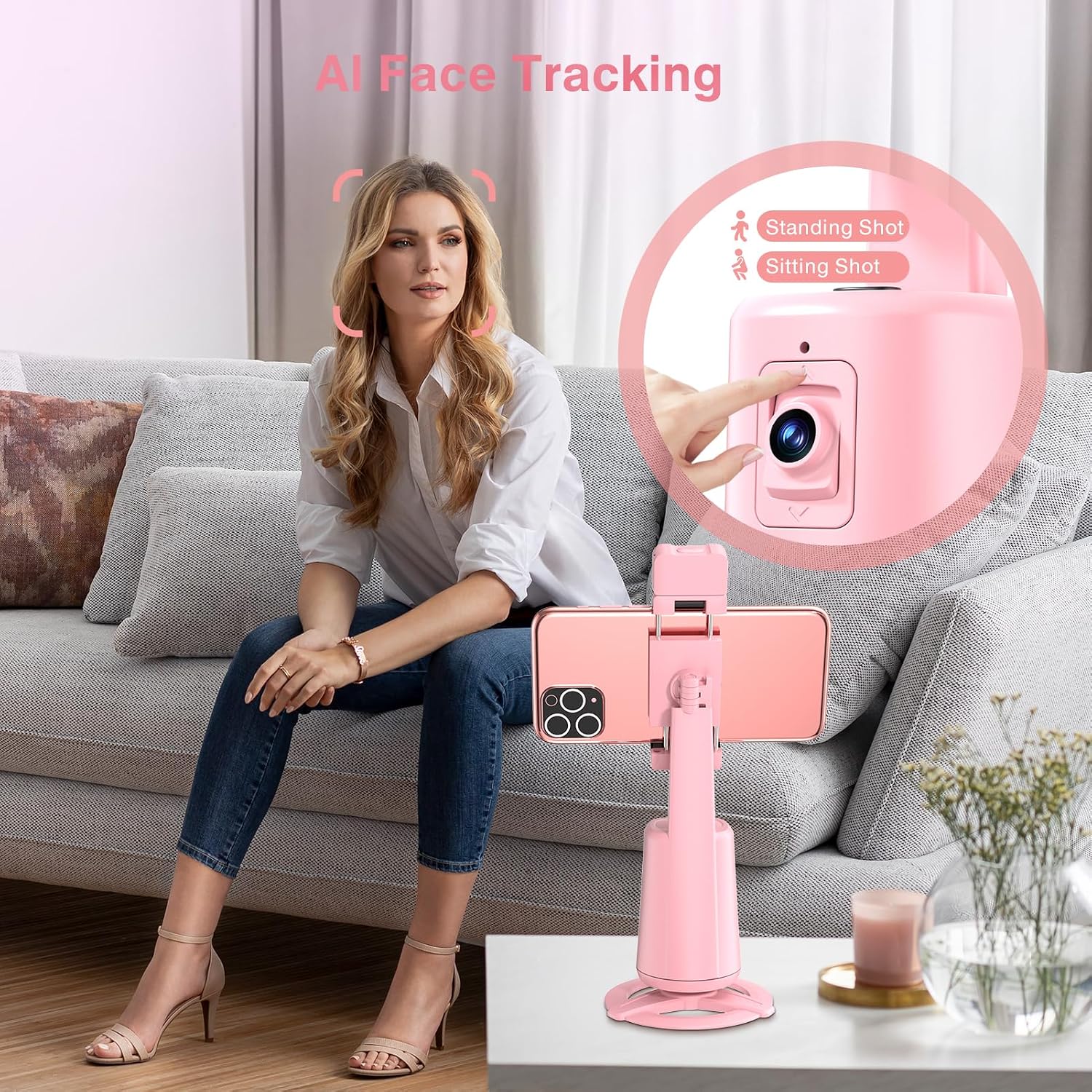 Thumbnail 5 de Jiangler Auto Face Tracking Tripod 360° Rotating Stand