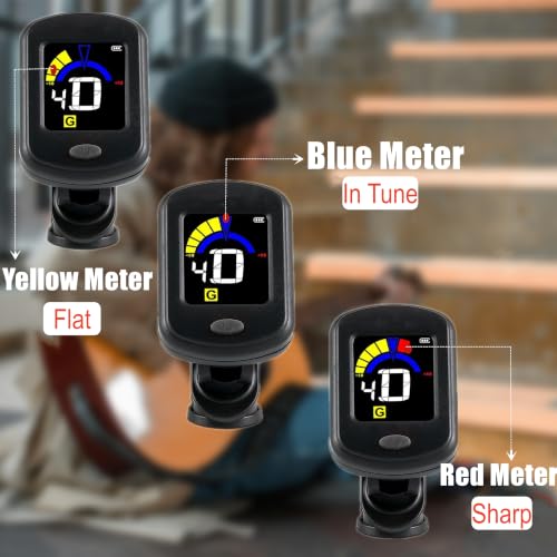 Detalle 2 de AUPHY GT100 Rechargeable Clip-On Tuner for Guitar, Ukulele, Violin and More