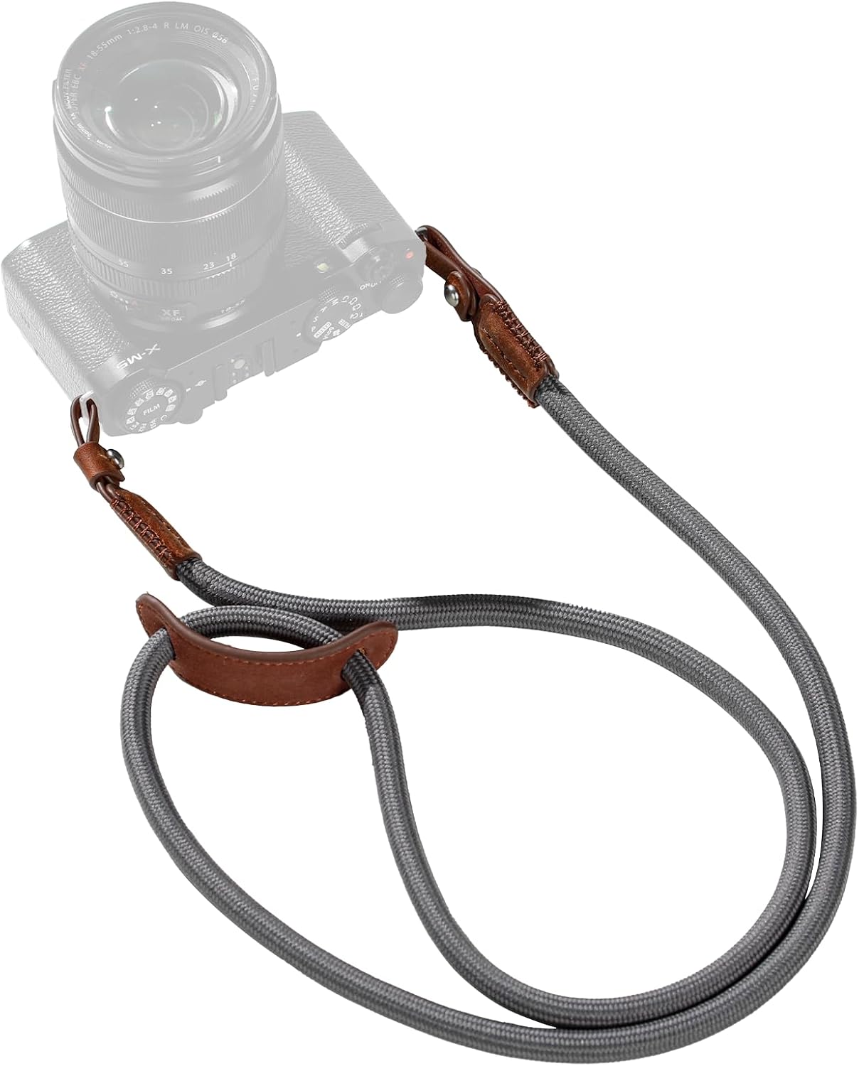 SMALLRIG verstellbarer Shoulder Strap für Kamera mit O-Ring und Lederpolster (110 cm, geflochtener Nylon-Schultergurt)