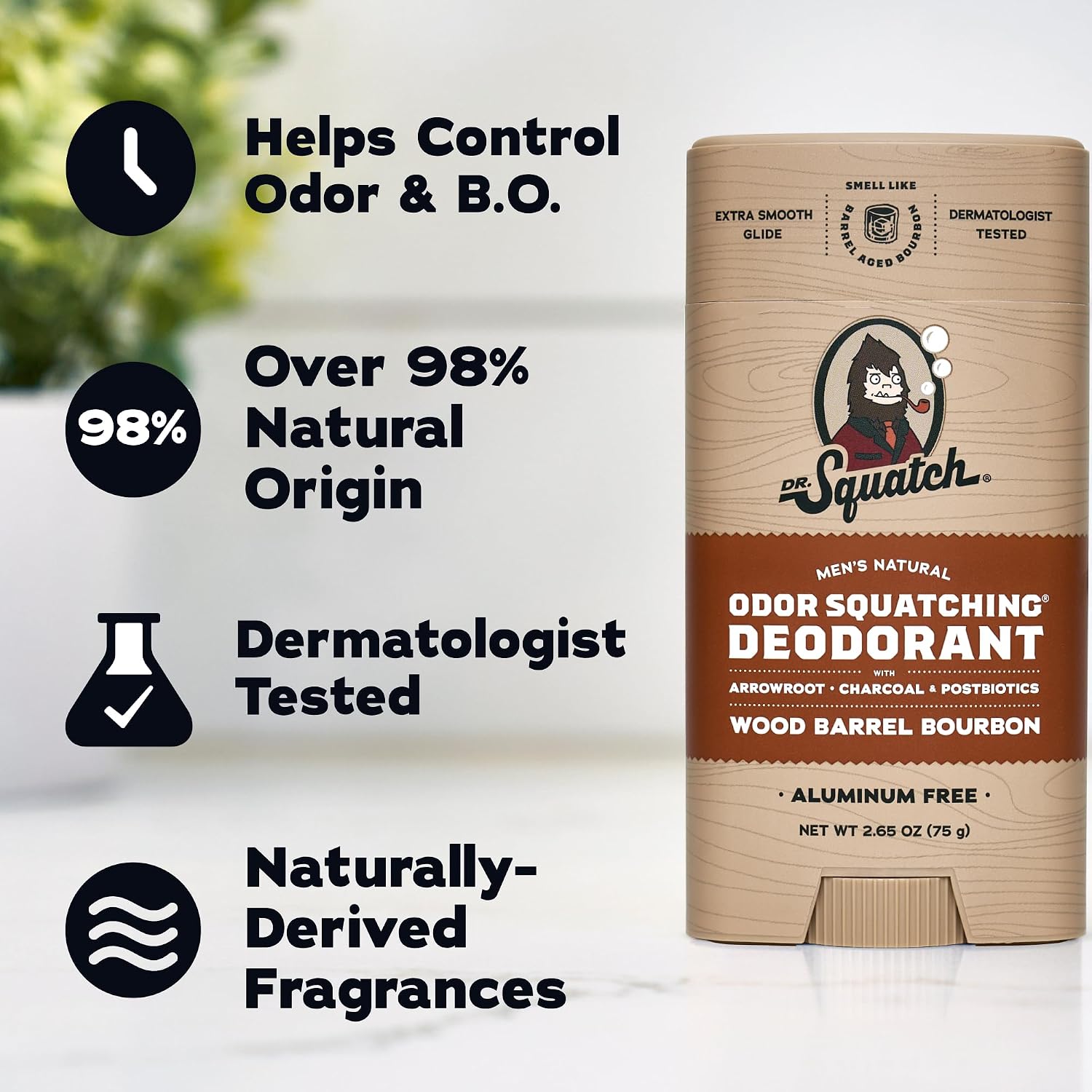 Thumbnail 4 de Dr. Squatch Rainforest Rapids + Wood Barrel Bourbon Natural Deodorant for Men (2.65 oz) – 2-Pack