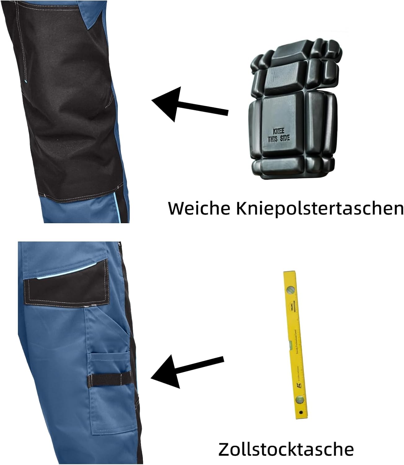 Thumbnail 4 de WORK IDEA Herren Stretch-Arbeitshose mit zahlreichen Taschen und Werkzeugtaschen
