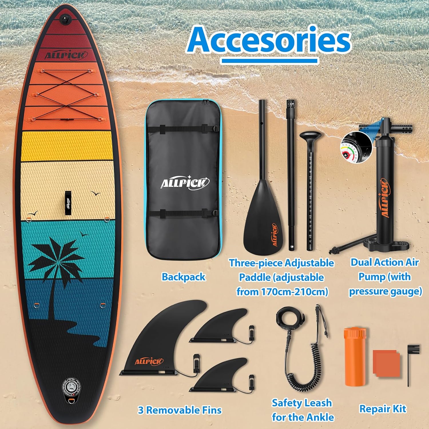 Thumbnail 5 de ALLPICK Premium SUP Board Set 320×80×15 cm
