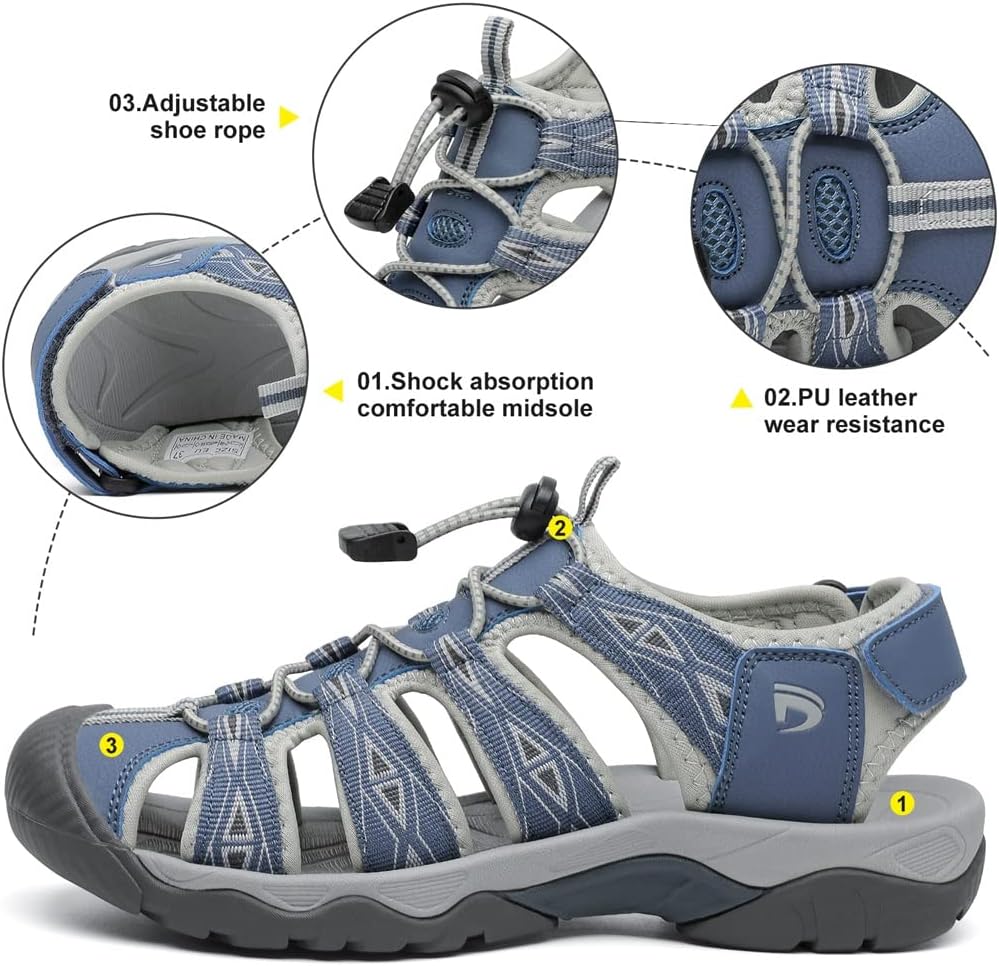 Detalle de Dannto Sandali Sportivi Donna Traspiranti All'Aperto Antiscivolo per Trekking