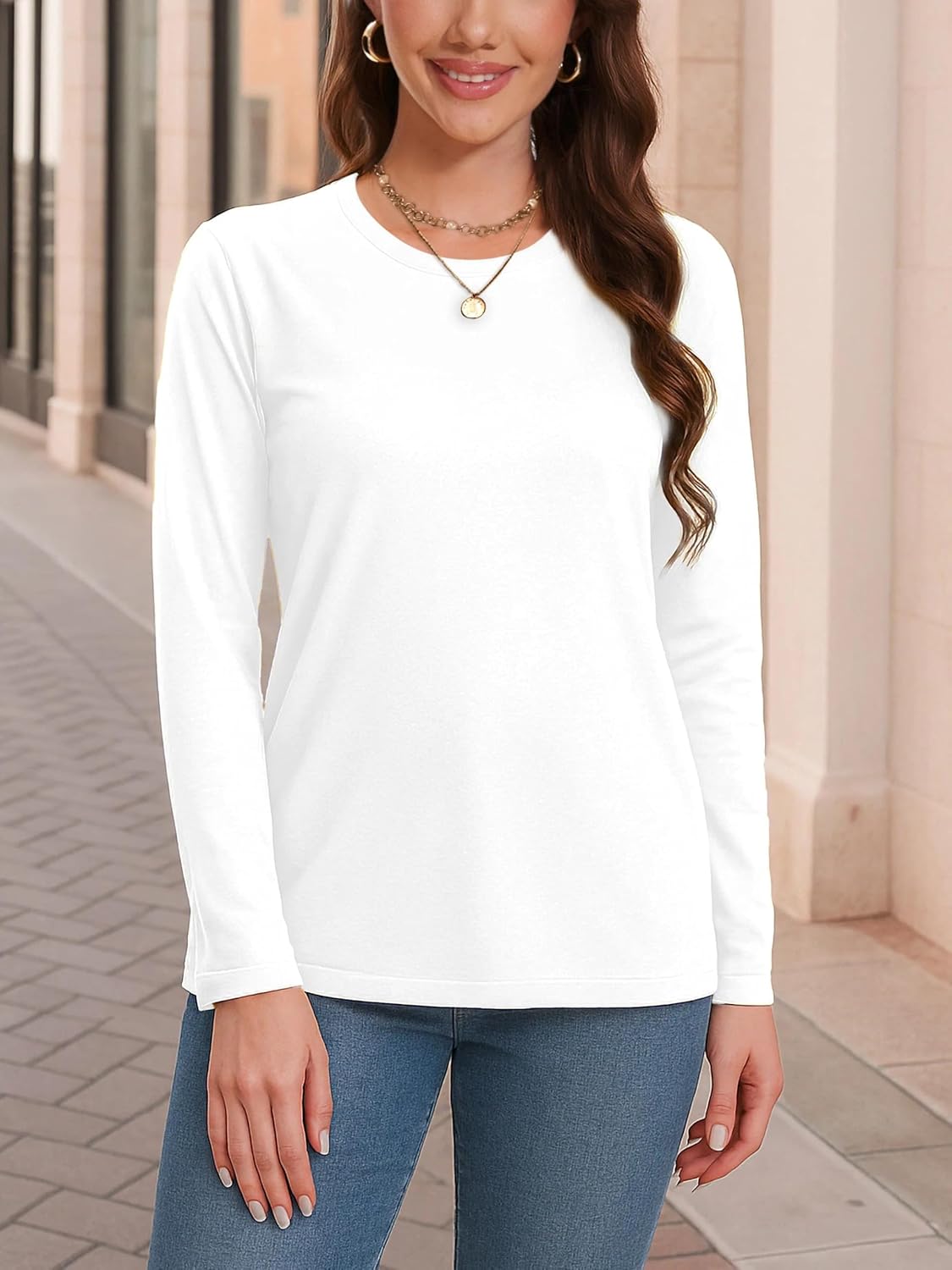 Thumbnail 2 de SMENG Women's Long Sleeve Cotton T-Shirt 2025