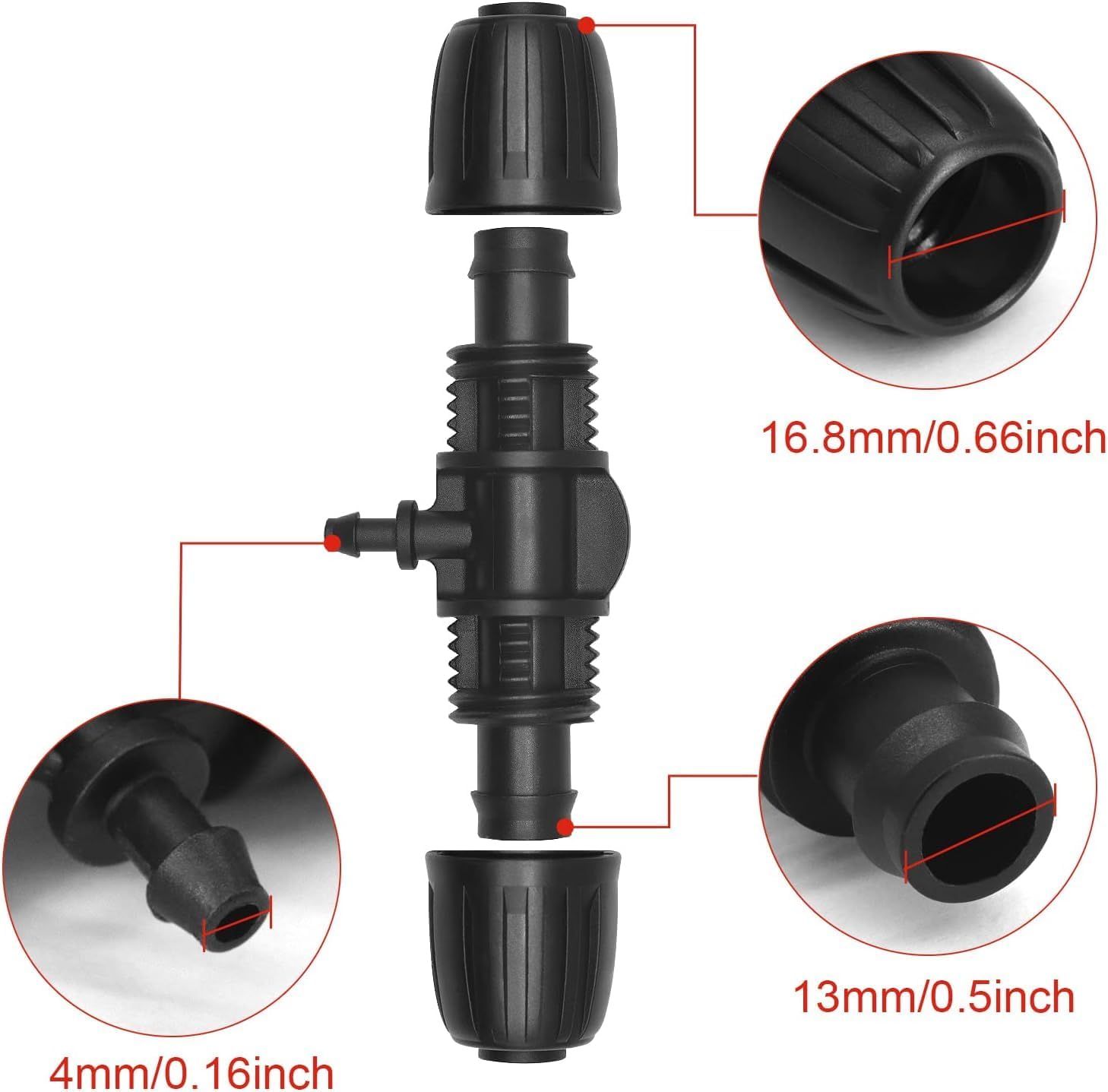 Thumbnail 1 de Wzzy Gurden 15Pcs Quick Connect 1/2'' to 1/4'' Barbed Drip Irrigation Fittings – Tee 3-Way Connector