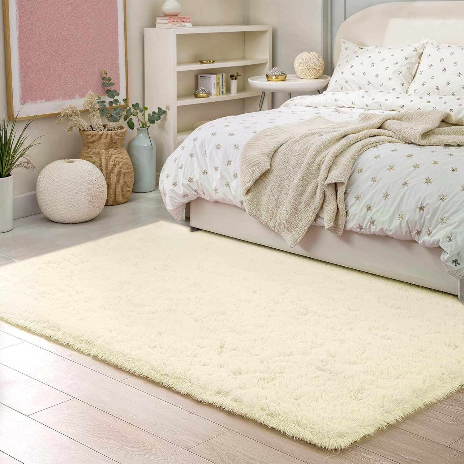 Thumbnail 6 de BEIMO Fluffy Faux Fur Bedside Rug 80x150cm Cream