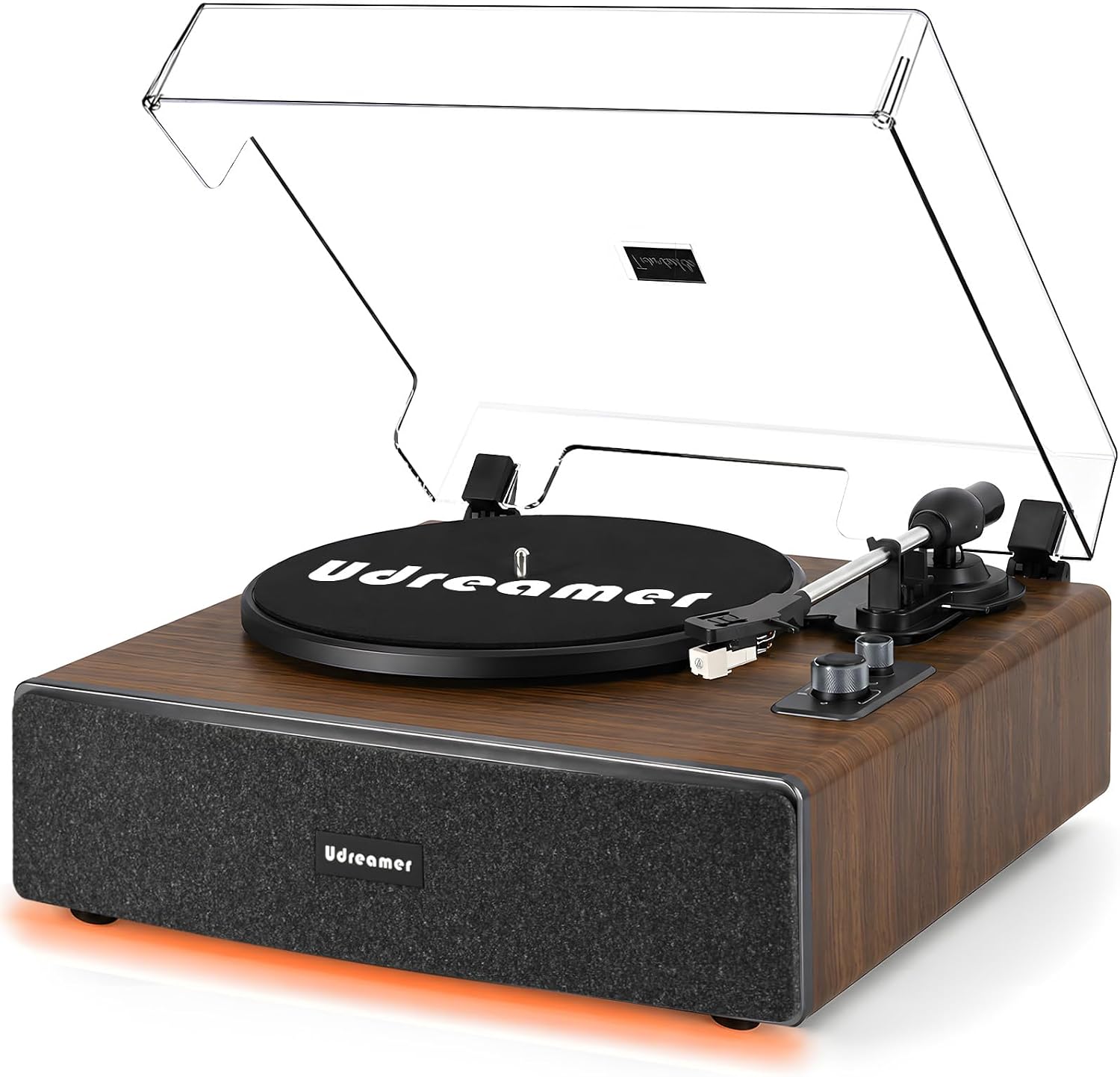Detalle de Udreamer Vinyl Record Player, AT-3600L, Bluetooth, Built-In Speakers & Lighting