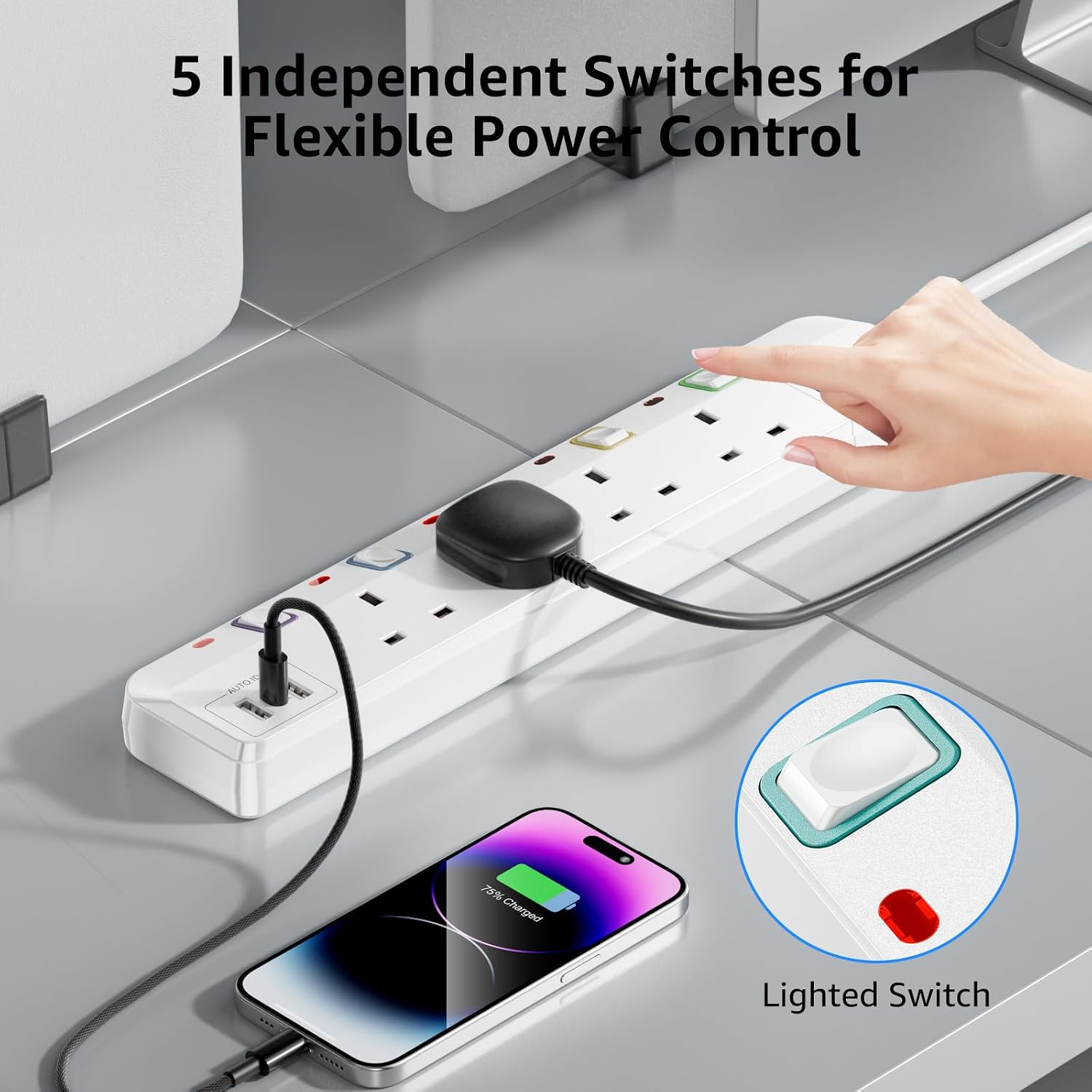 Detalle 2 de Banaplo 7-in-1 Extension Lead USB