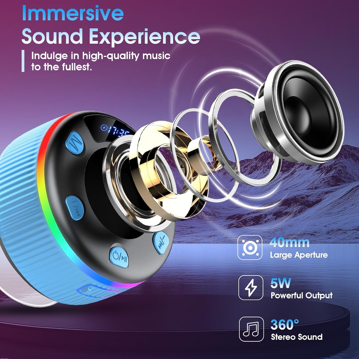 Detalle de dotn Bluetooth Shower Speaker with IPX7 Rating