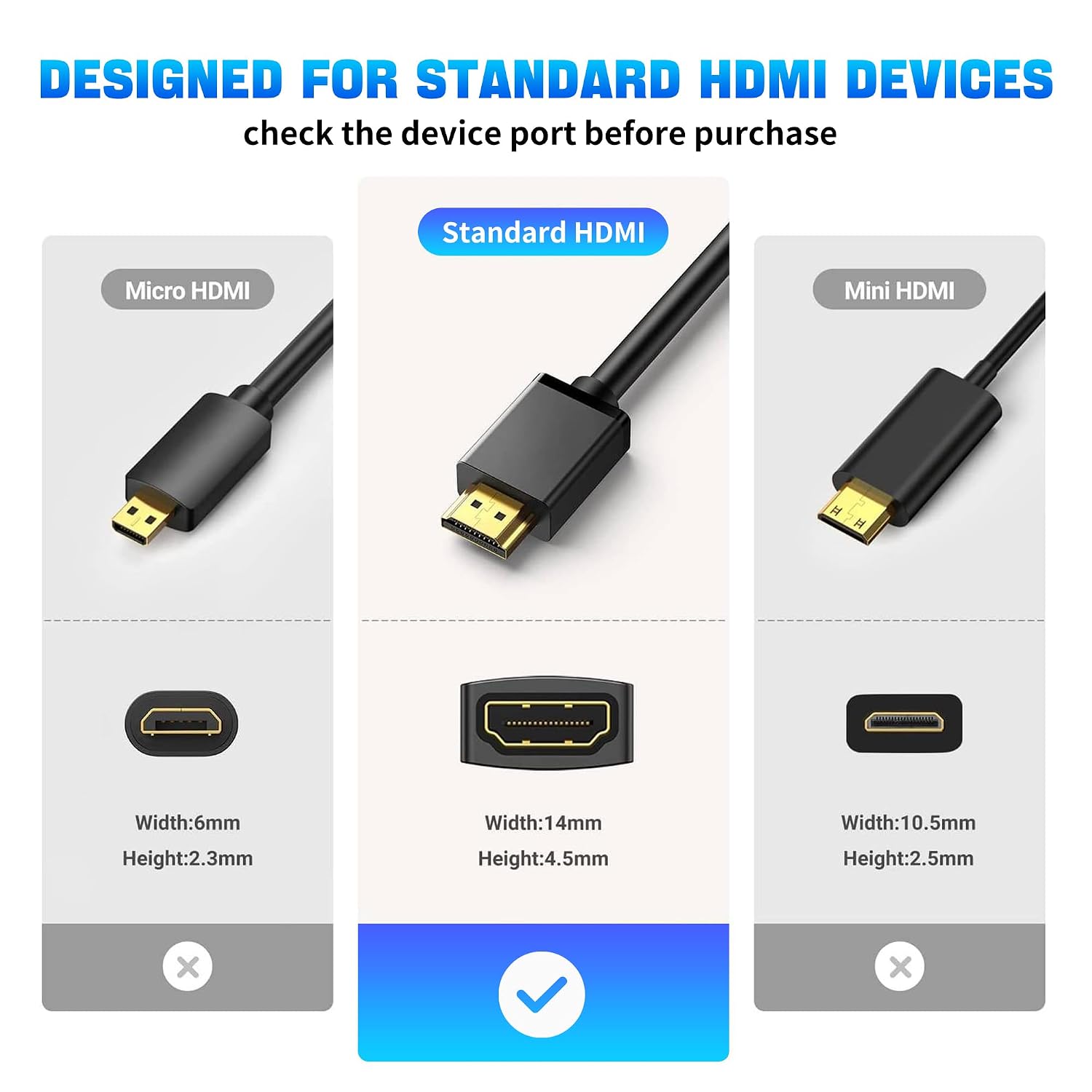 Detalle de Herfair USB A to HD Adapter Cable (Charging Only) – HDMI Charging Lead 1.8m