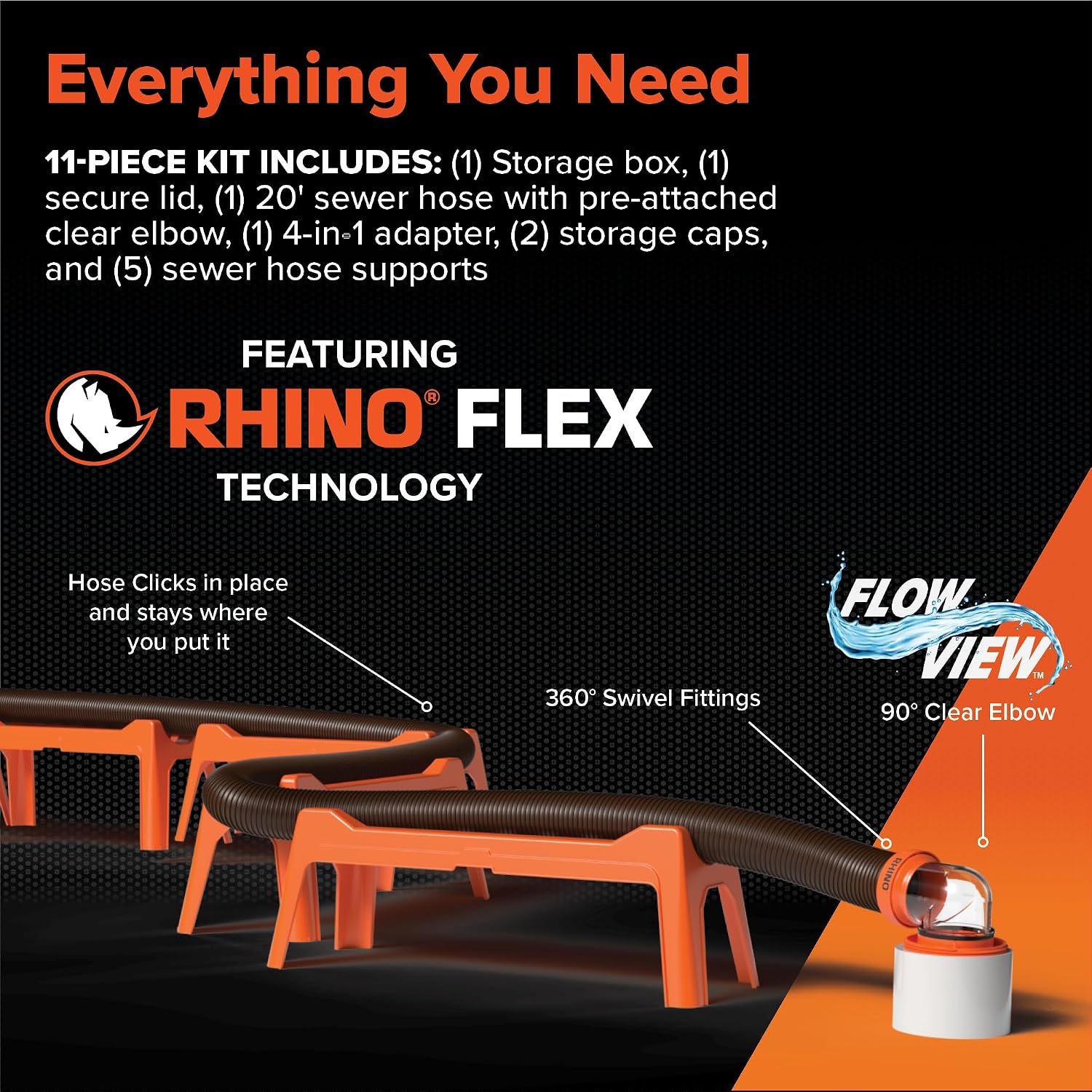 Thumbnail 2 de Camco Rhino Ultimate 20' RV Sewer Hose Kit 🚐