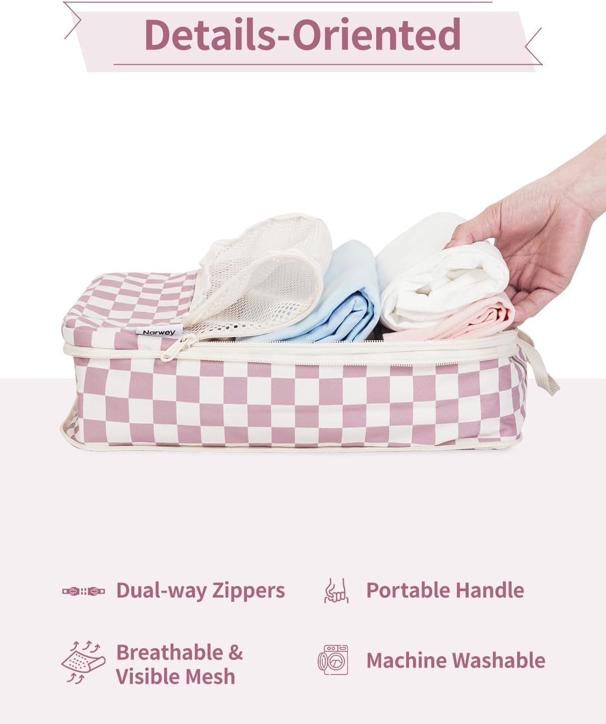 Detalle 2 de Narwey compression packing cubes, 6-piece set