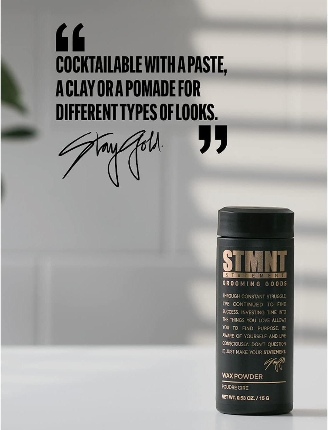 Detalle de STMNT Wax Powder di STMNT STATEMENT GROOMING GOODS: Polvere texturizzante per capelli uomo (15 g)