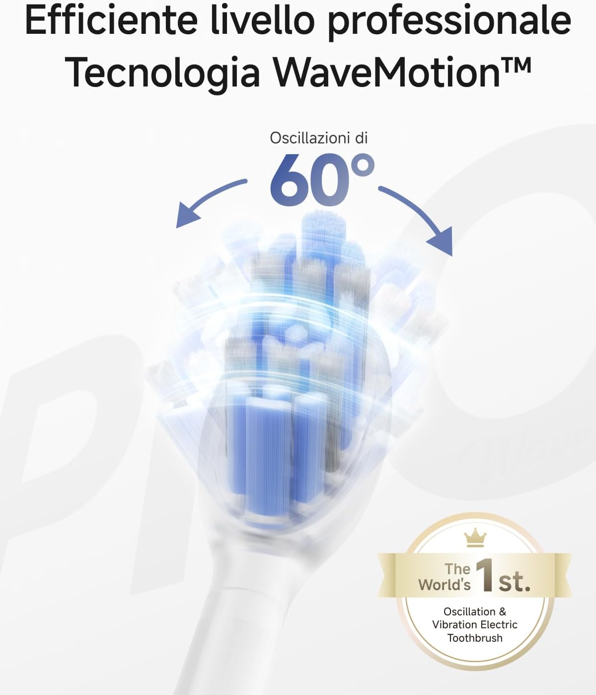 Thumbnail 1 de Laifen Wave Pro spazzolino elettrico sonico WaveMotion con oscillazioni 60°, app intelligente e batteria fino a 70 giorni (IPX8, argento)