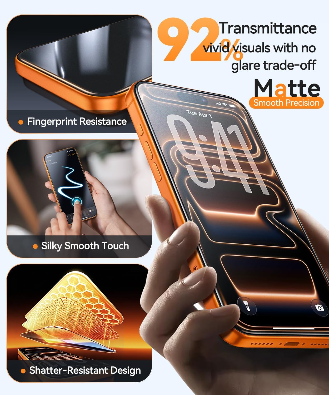 Thumbnail 5 de CANSHN iPhone 17 Pro Max Matte Screen Protector, 2-Pack, 9H, Gaming-Friendly