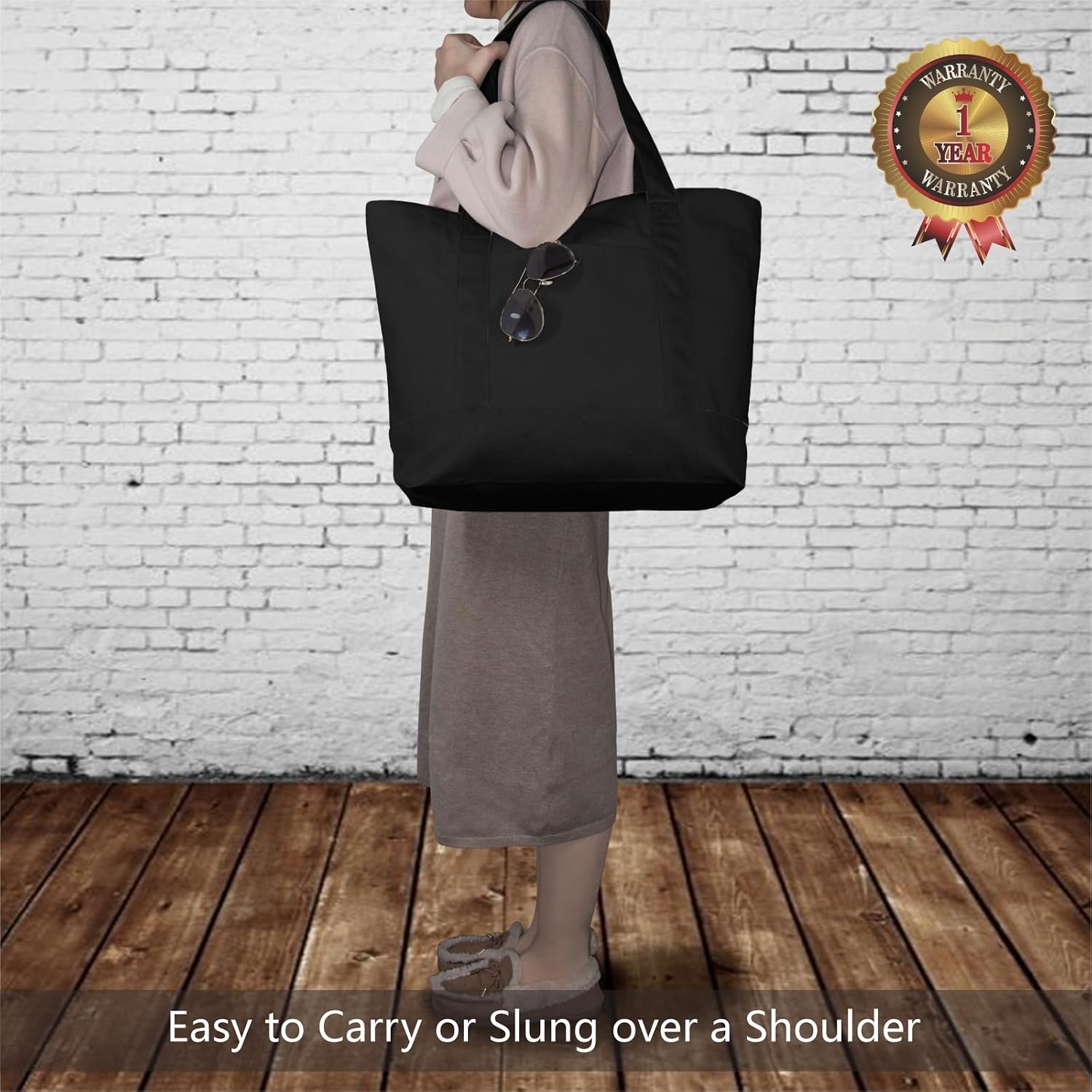 Detalle 2 de TOPDesign Canvas Tote Bag with External Pocket